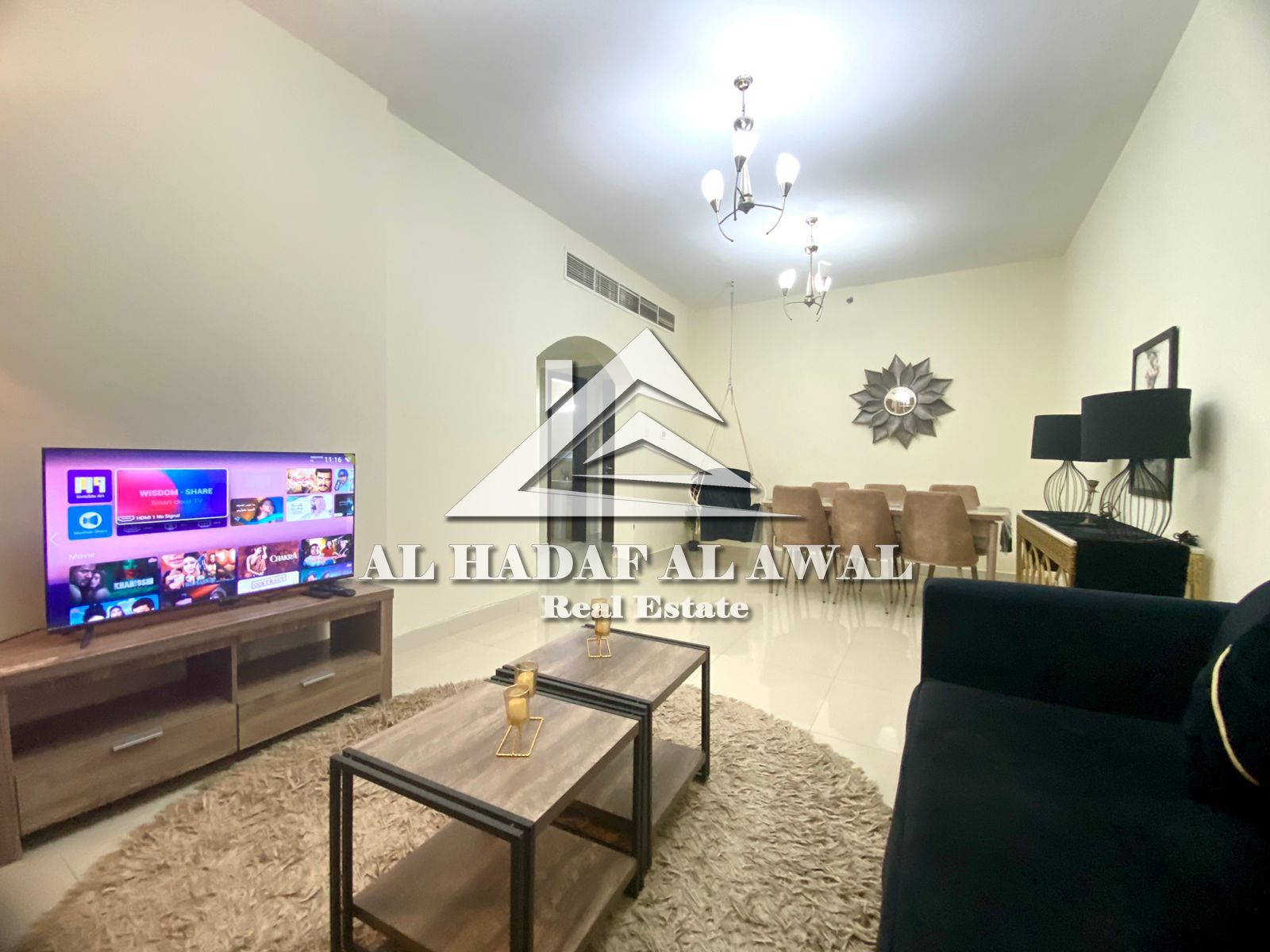 For monthly rent, a 2room and a hall in Al taawun area with free internet