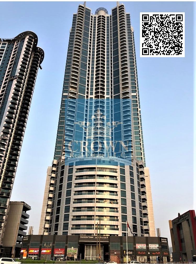 Beautiful 2 Bedroom Hall (furnished) w/ panoramic Sea and City view in Corniche Tower.
