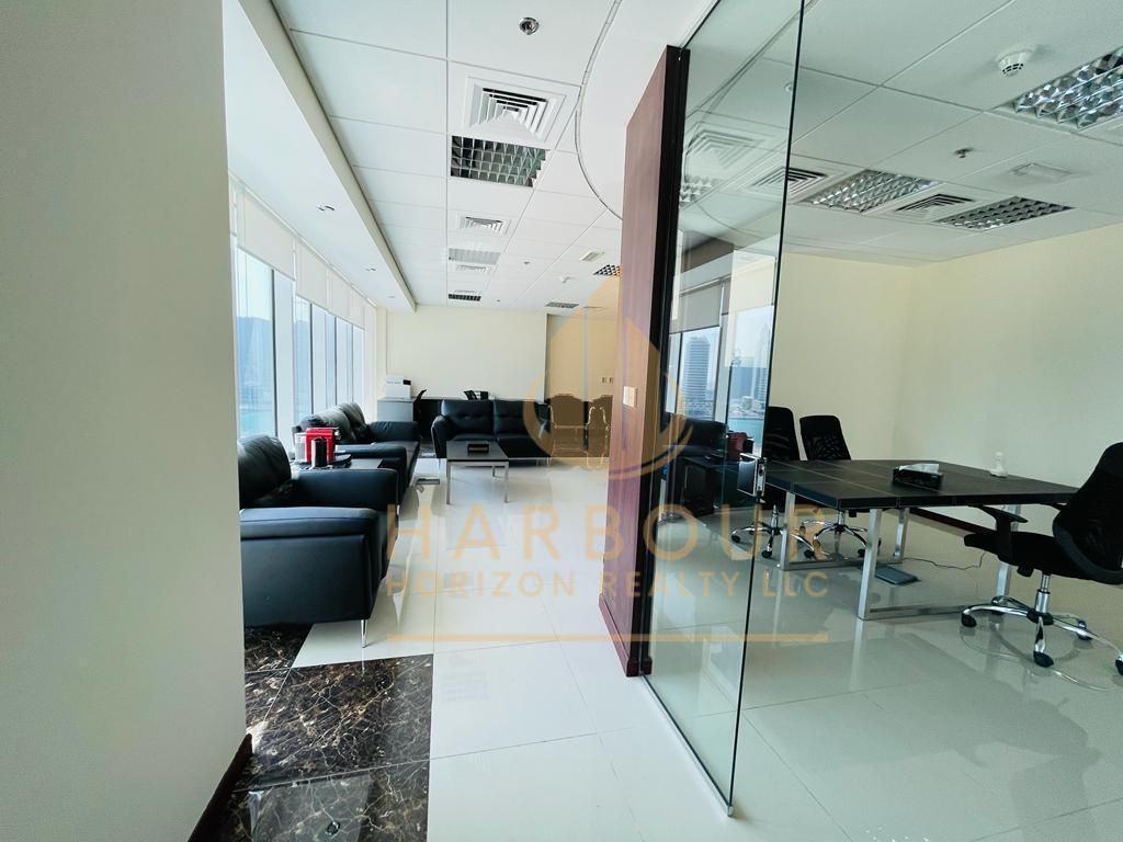 Furnished Office For Rent With Glass Partitions