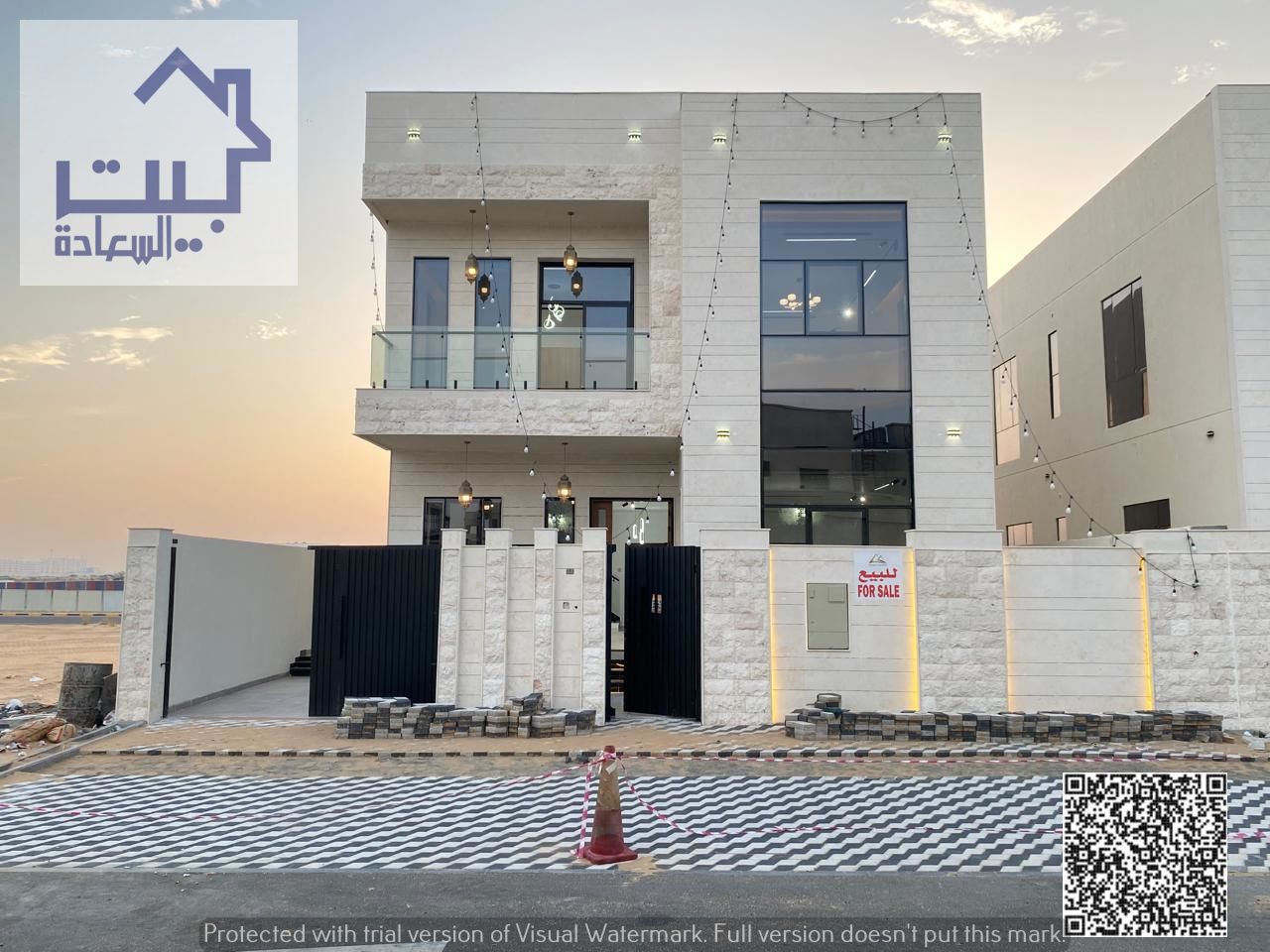 A modern, ultra-luxurious villa with a full stone facade and ultra-luxurious interior design with ultra-luxury hotel finishes, all inclusive of regist