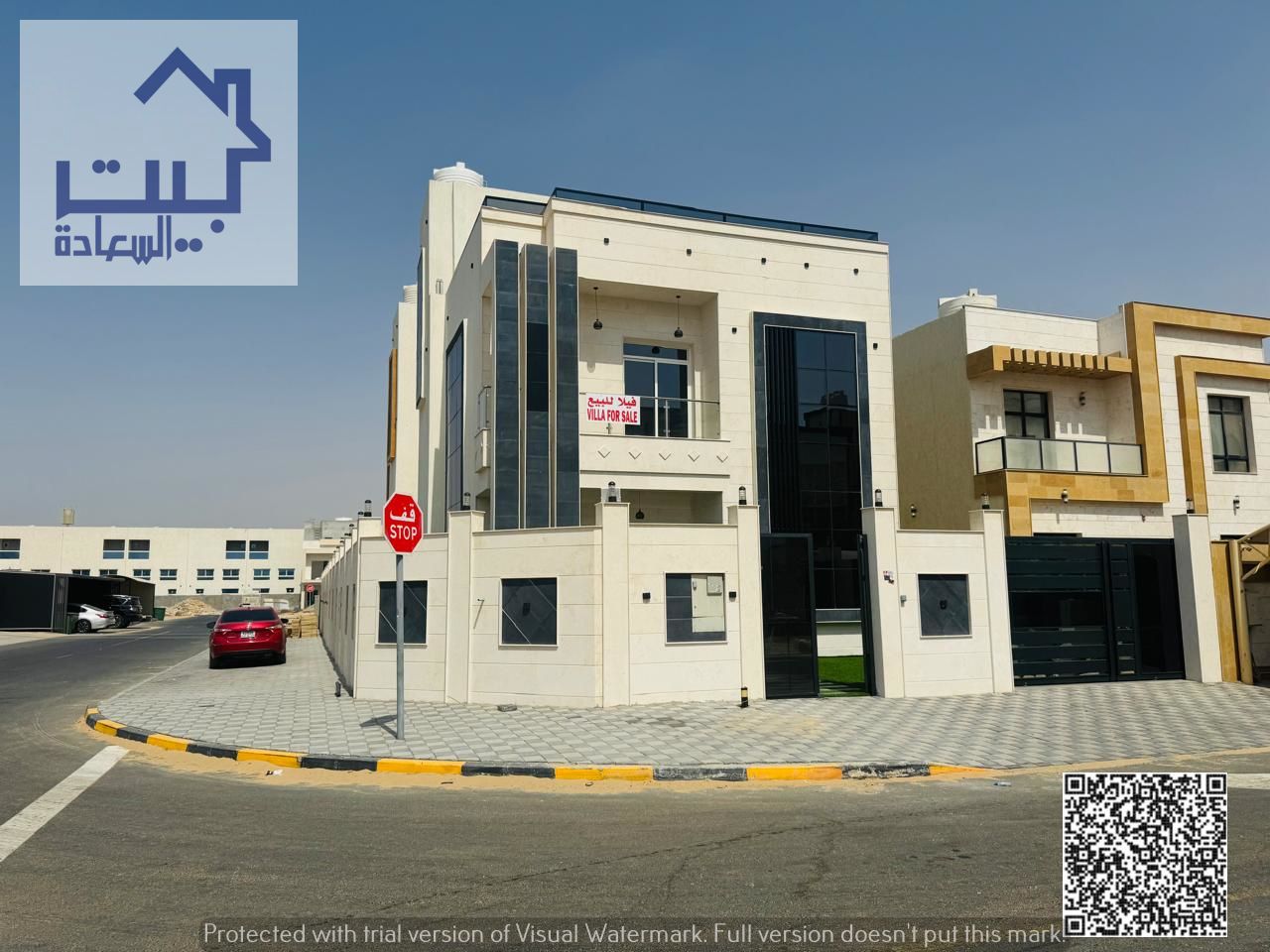 Luxury corner villa for sale in Al Zahia, Ajman – Freehold for all nationalities two floors and a roof