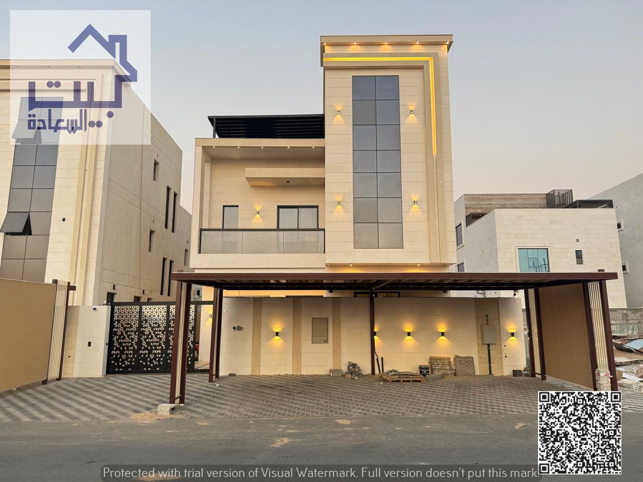 For sale directly from the owner: Modern villa in Al-Amerah area, ground floor and first floor, plus a roof, central air conditioningFor sale directly
