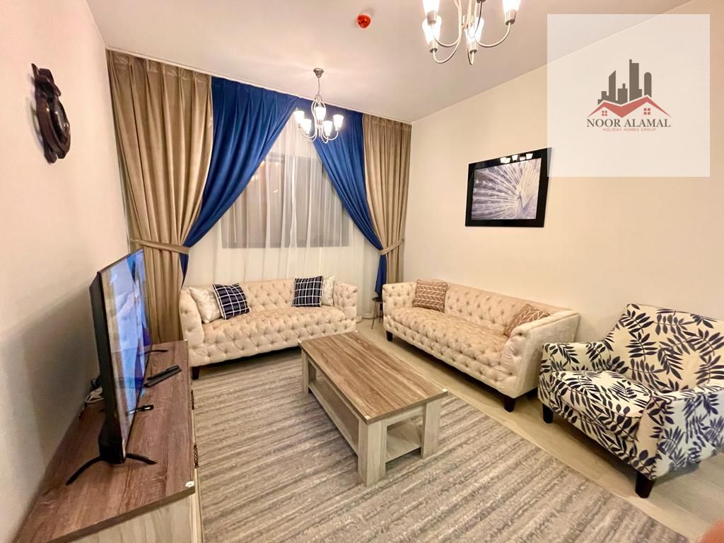 Sharjah Al Taawun apartment, one bedroom, hall, kitchen and two bathrooms