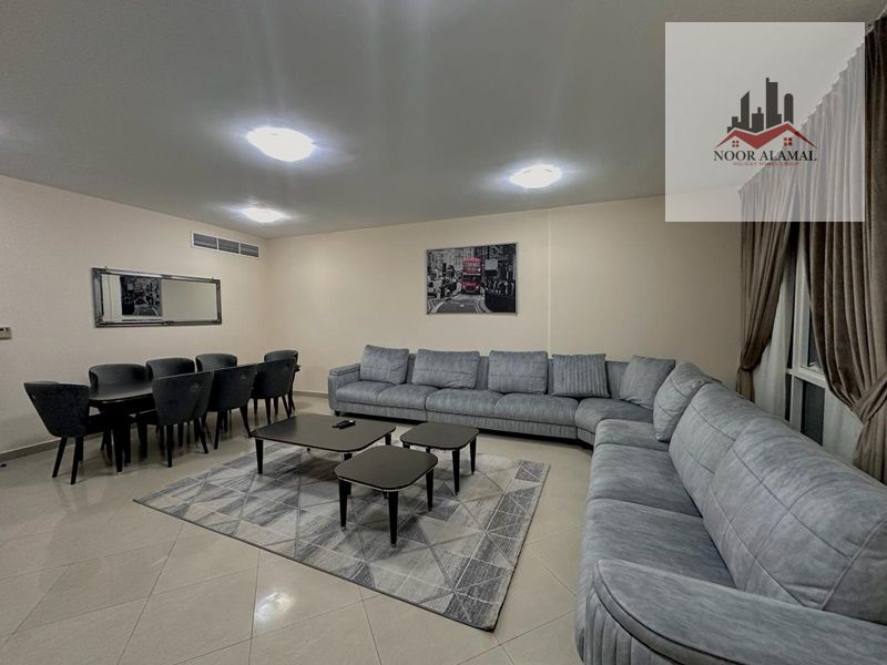 Sharjah Al Taawun, two-bedroom apartment, hall, kitchen, two bathrooms and balcony