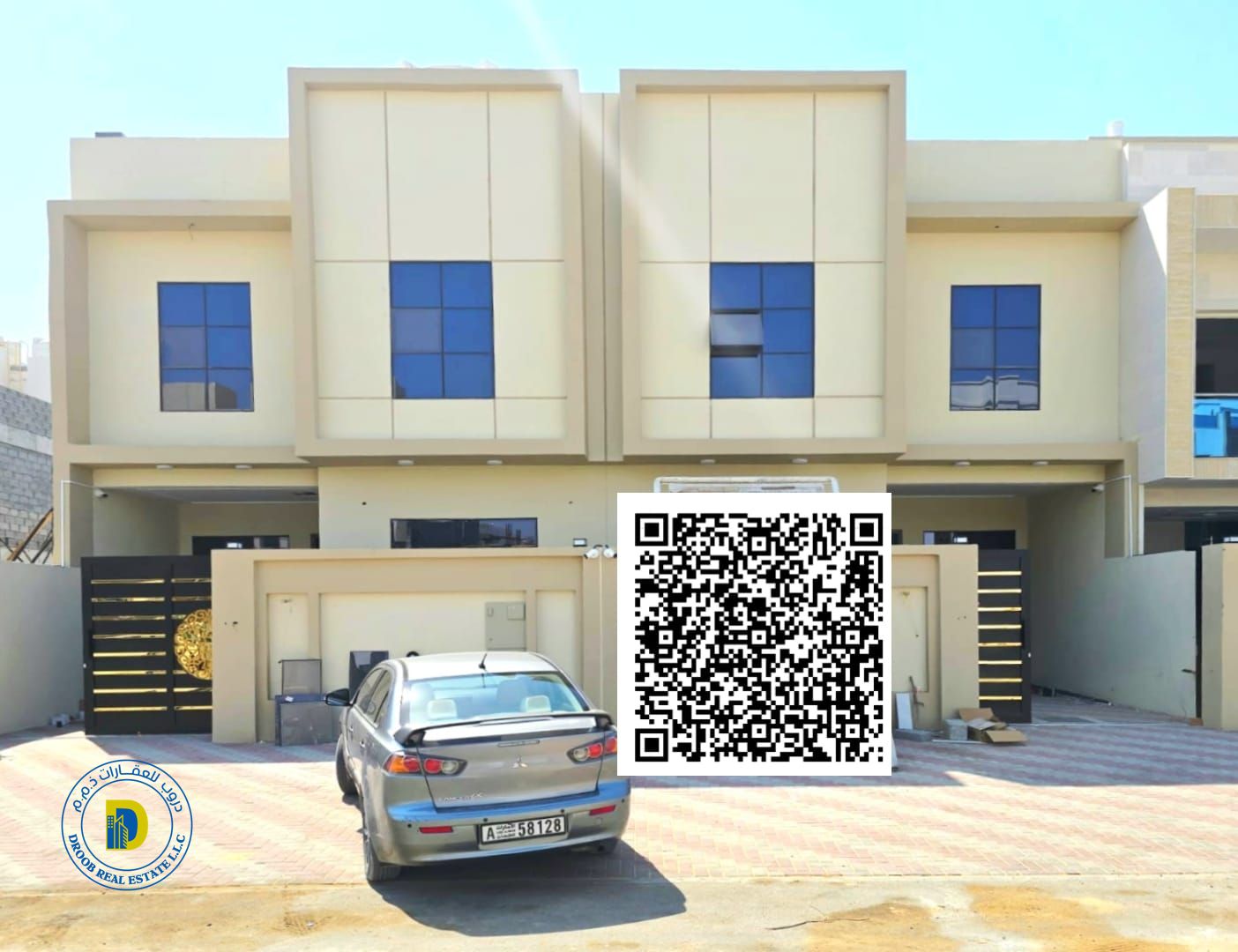 For sale, a townhouse with 3 bedrooms and 2 halls in the Jasmine area. The price includes central air conditioning.