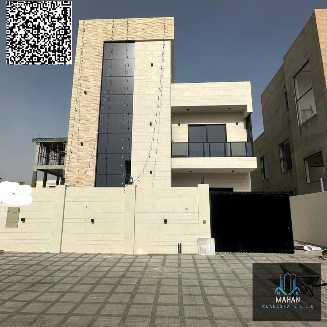 "Luxury villa for sale in Ajman, Al Bahia area, close to Sheikh Mohammed bin Zayed Road. The villa includes registration fees and premium finishes. "