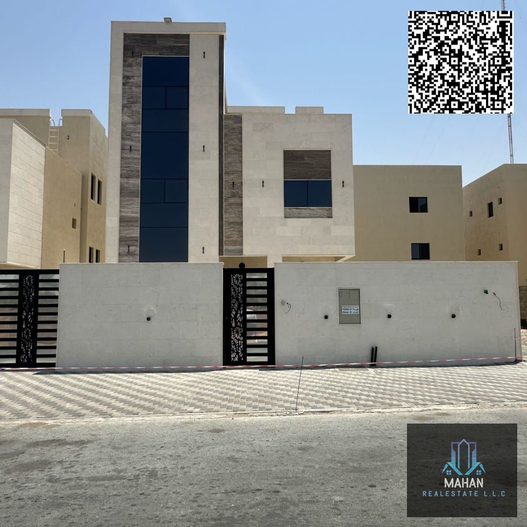Brand New villa G+1+roof Available For Sale location Ajman all helio 6 master Bedroom Hall 1 Majlis 1 Kitchen Maid Room Dining Room Land Area : 37