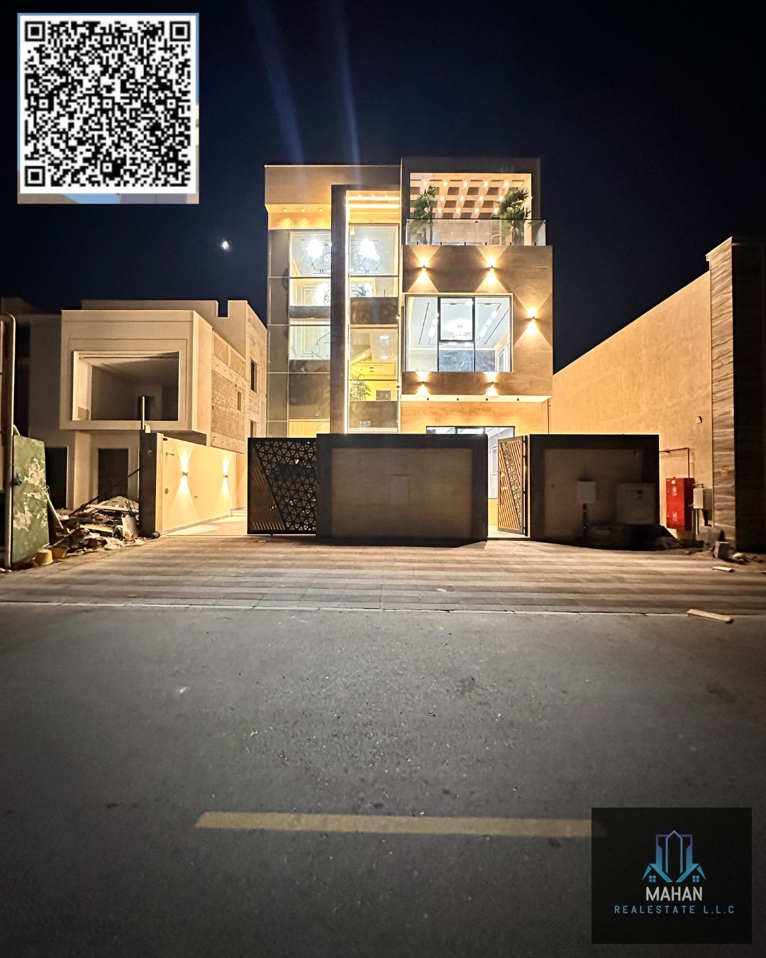 Six Bedroom Villa with hall majlis land 3014 square feet modern villa price 2.280 million including water and electricity with a. c unit installed o gernal