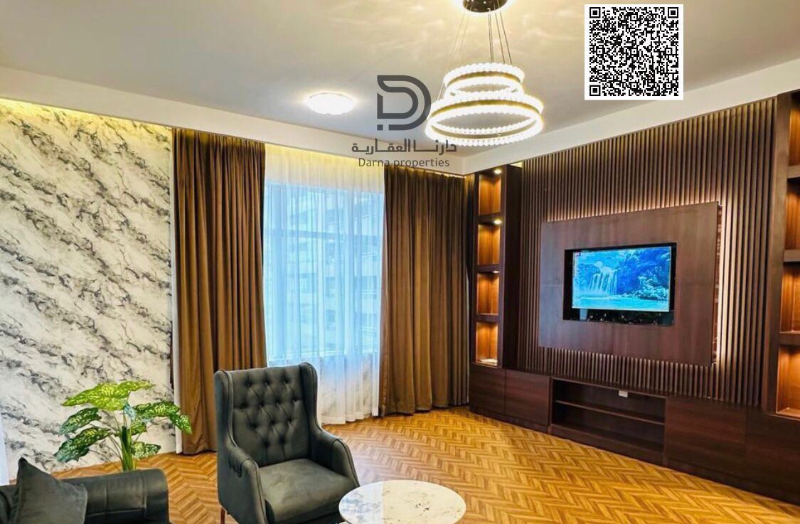 Fully furnished 1-bedroom apartment in Horizon Tower, Ajman, with bright garden view, rented for AED 37,000 yearly, prime location, ideal for living o