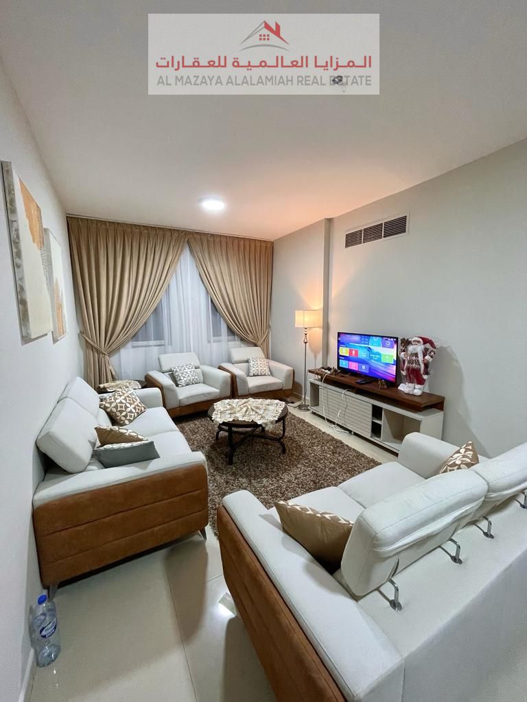 Monthly - One room and a hall - Al magaz 3 - Deluxe furniture - With internet - 2 bathrooms - 1 balconies.