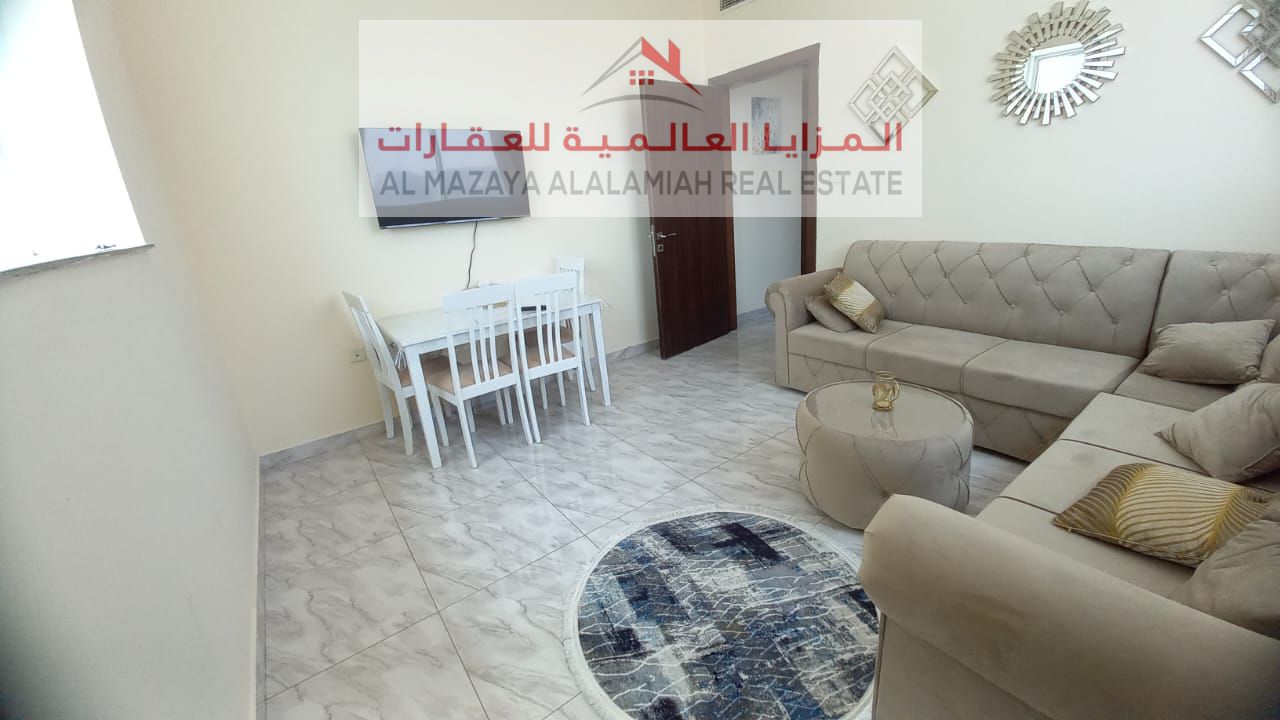 For rent monthly, A fully Furnished One-Bedroom apartment in Al Mamzer - Sharjah