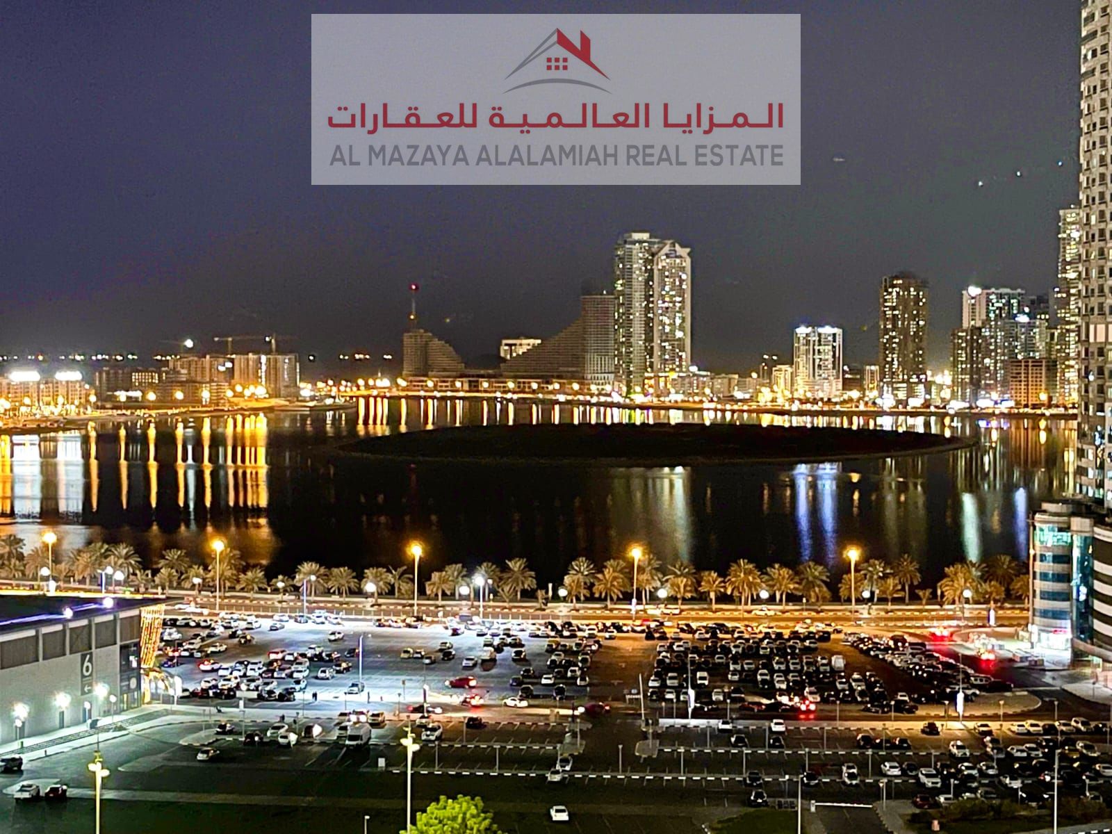 For rent monthly - fully furnished one-bedroom apartment and living room with hotel furniture - Sharjah - Al Taawun - with internet