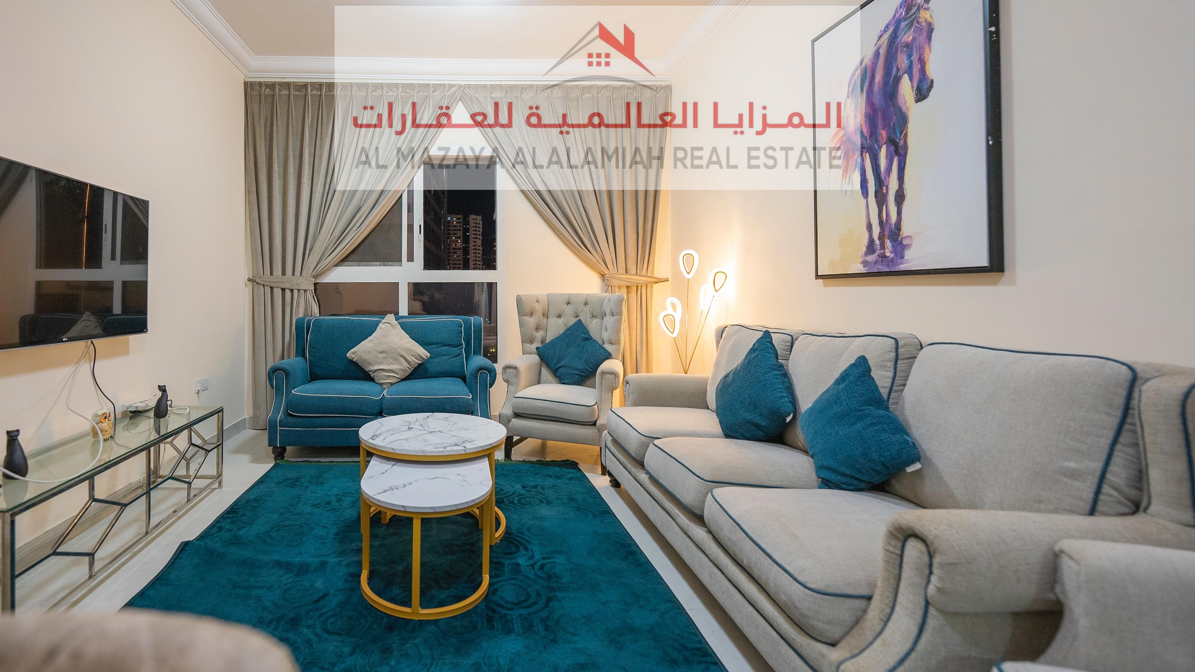 For rent monthly A fully furnished two-bedroom apartment in Al khan