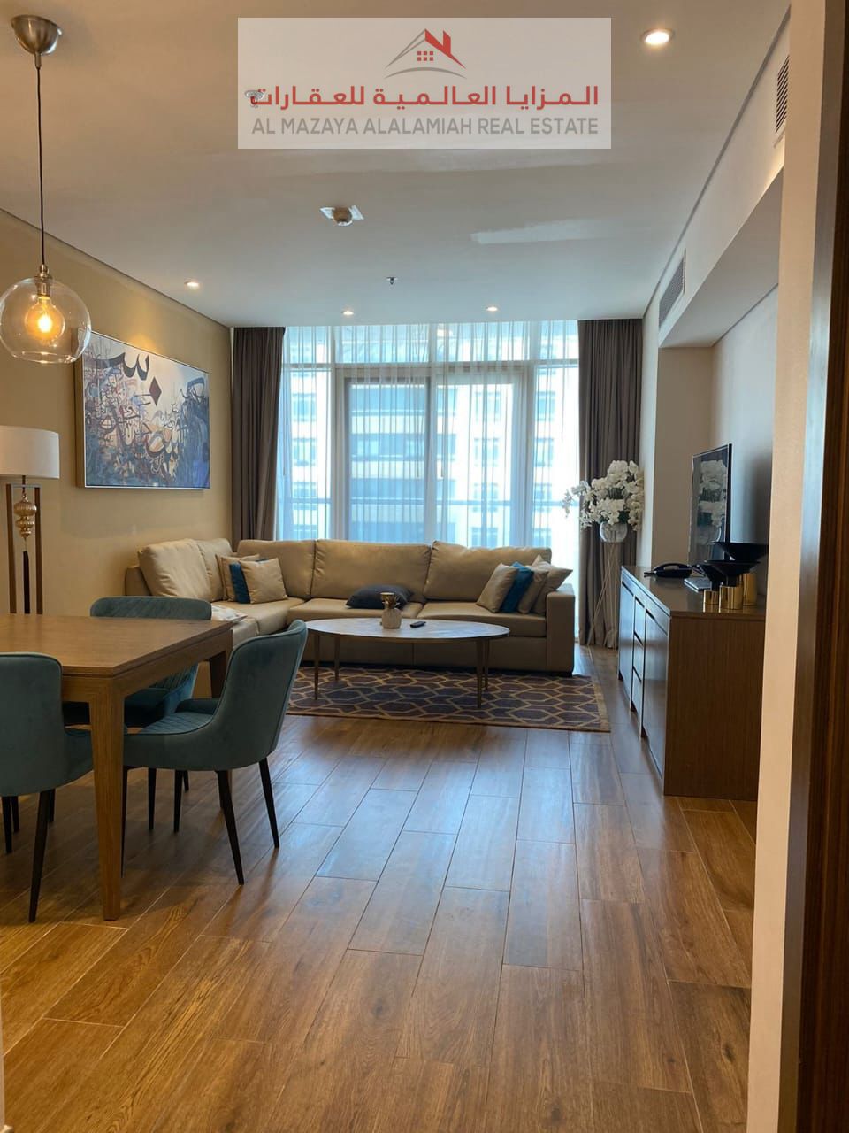 A fully furnished one-bedroom apartment in Al-Taawun for monthly rent with internet