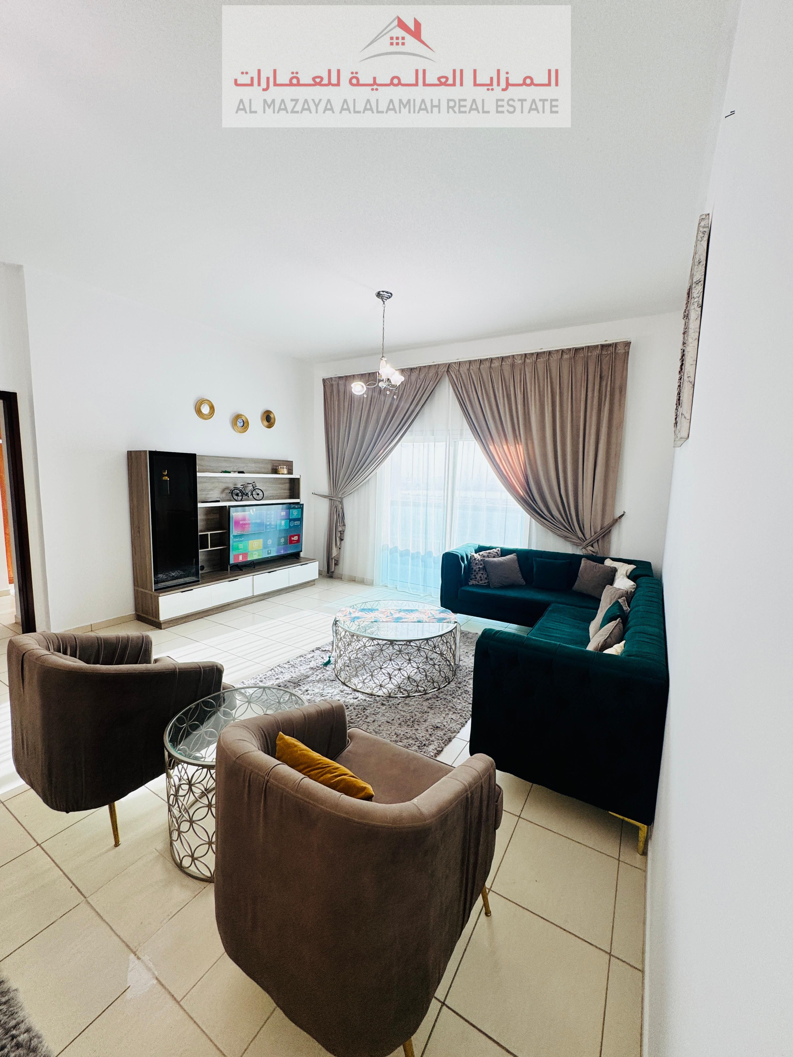 for rent monthly A fully furnished One-bedroom Two-bathroom apartment in Al Memzar