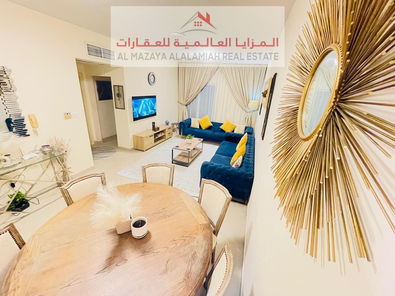 for rent monthly A fully furnished One-bedroom Two-bathroom apartment in Al Taawun 1