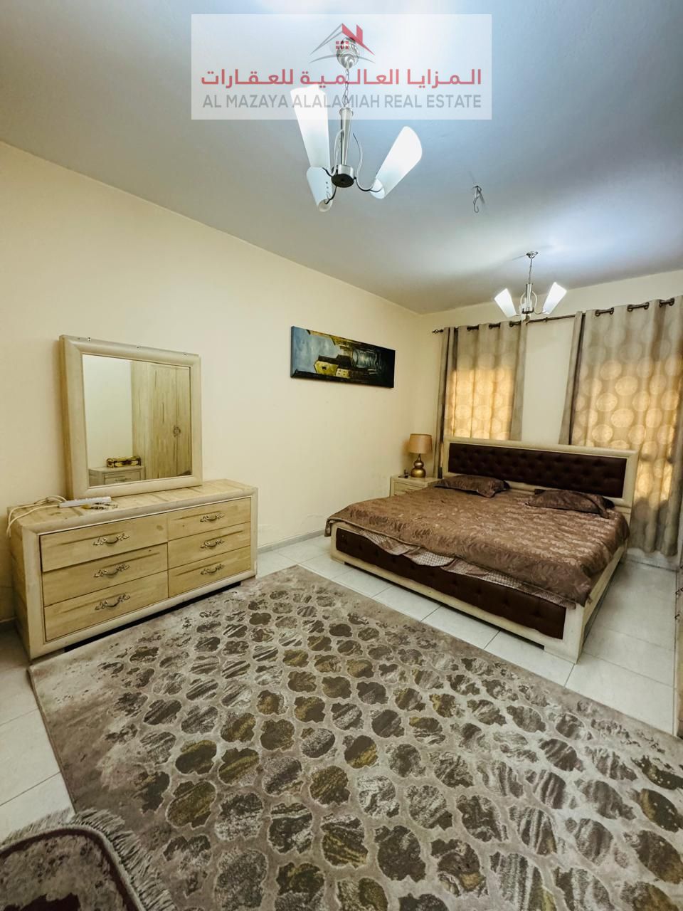 Monthly - One room and a hall - Al Taawun - Deluxe furniture - With internet - 2 bathrooms - 2 balconies.