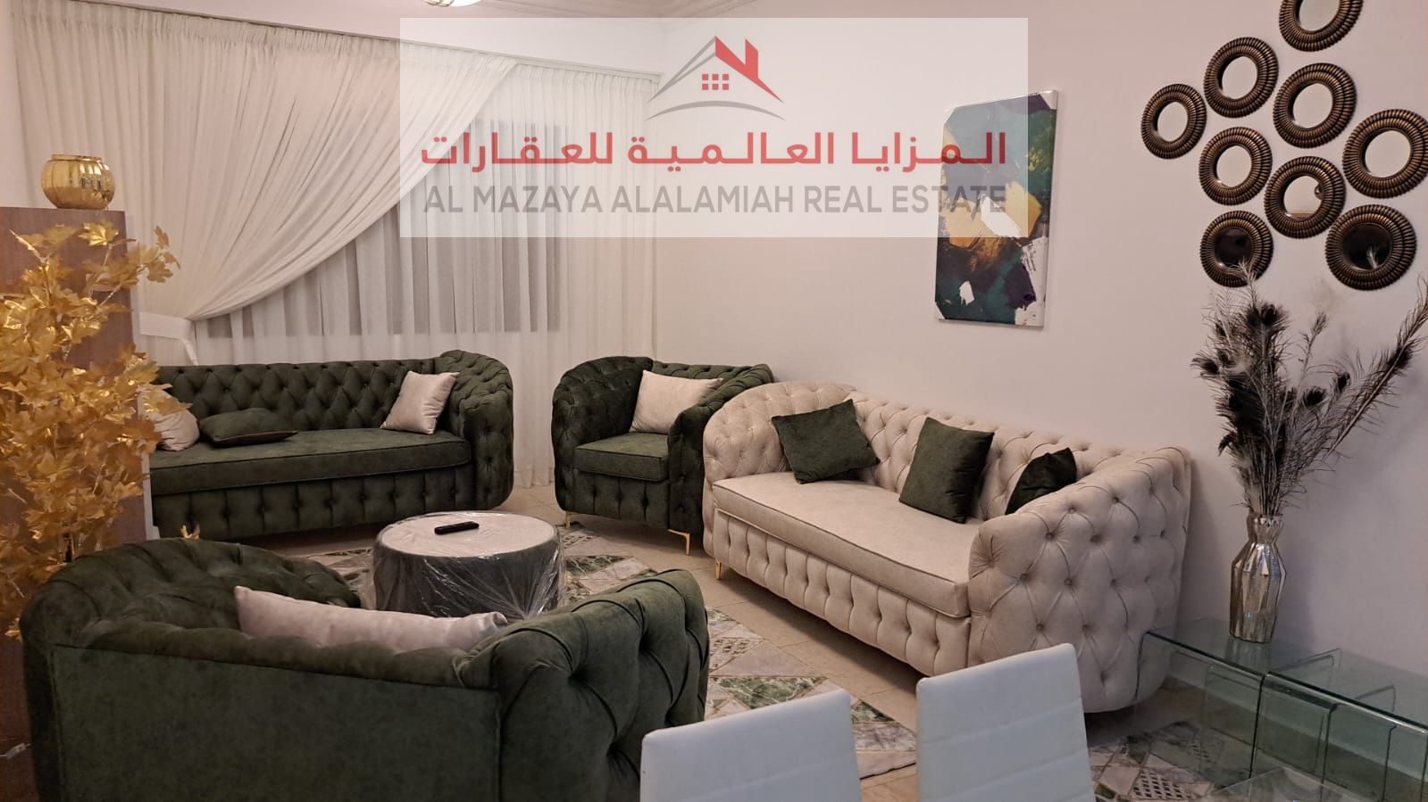 For monthly rent, a furnished room and hall in , Al Taawun with internet,