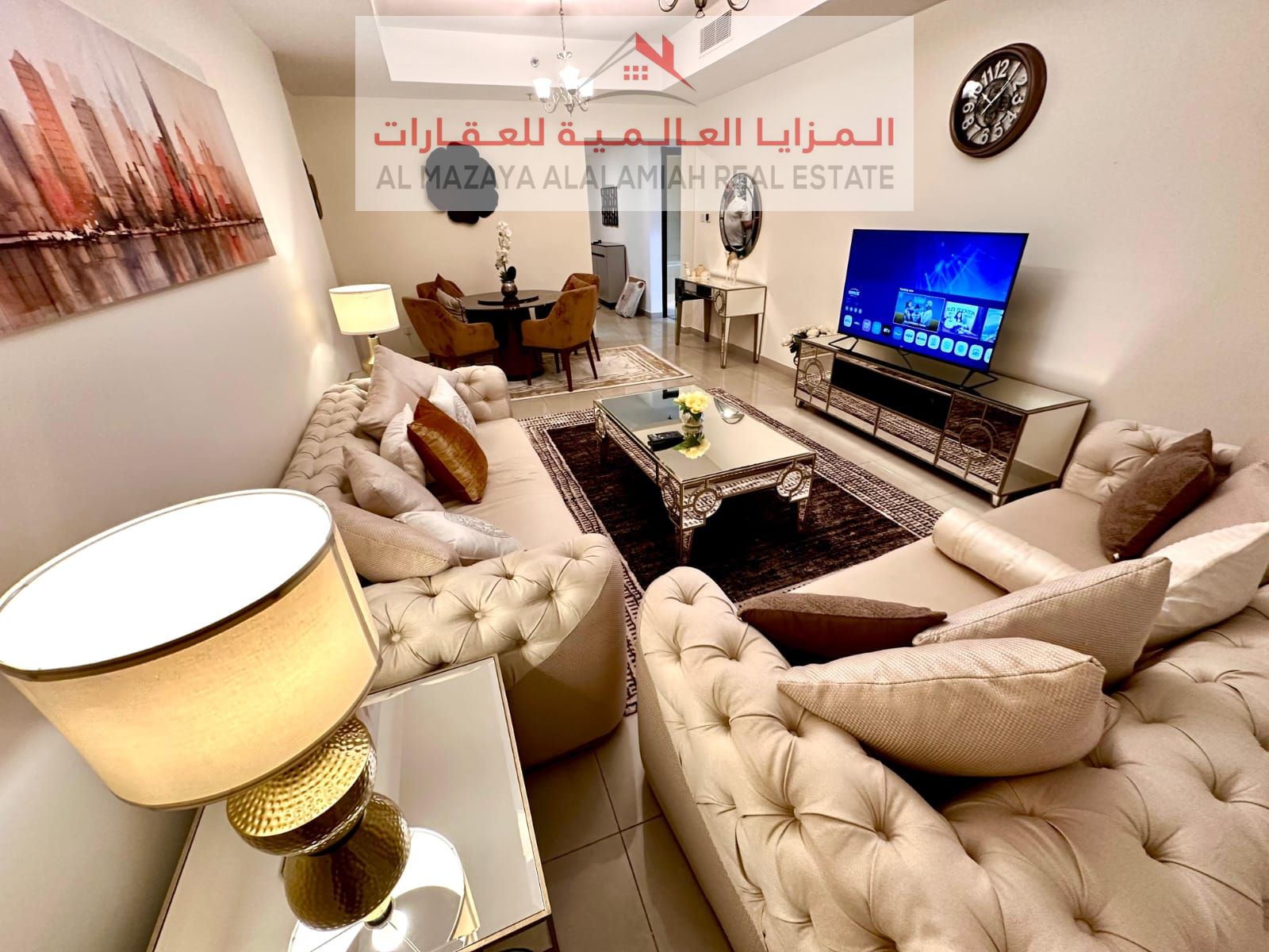 Monthly - One room and a hall - Al khan - Deluxe furniture - With internet - 2 bathrooms - 2 balconies.