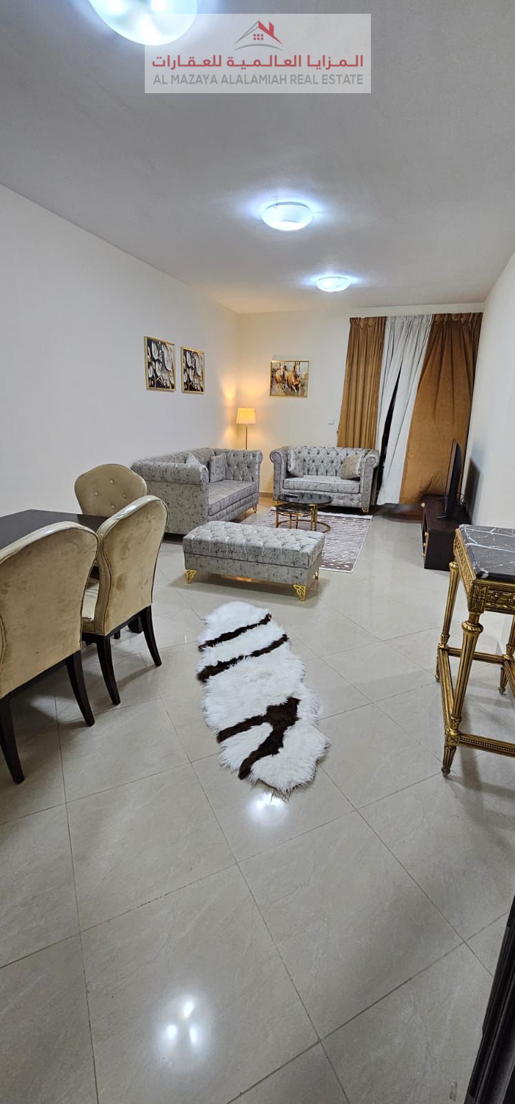 Deluxe furnished room and hall, monthly, Al Taawun - Internet.
