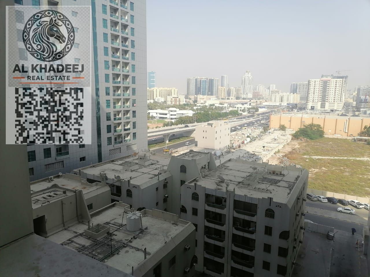 A room and a hall with a balcony and free parking in Al Nuaimiya 3, City Towers, easy access to Dubai and Sharjah