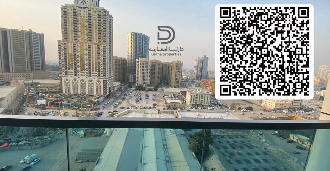 Luxury ready 1-bedroom apartment for sale in Gulfa Tower – Ajman | Modern layout with open Clock Tower view, rented with guaranteed return until 2025,