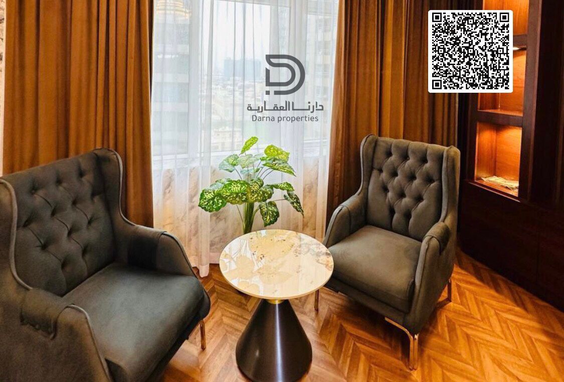 Spacious Fully Furnished 1-Bedroom Apartment for Sale in Horizon Tower – Ajman | Garden View, Rented for AED 37,000/year with Private Parking and Exce