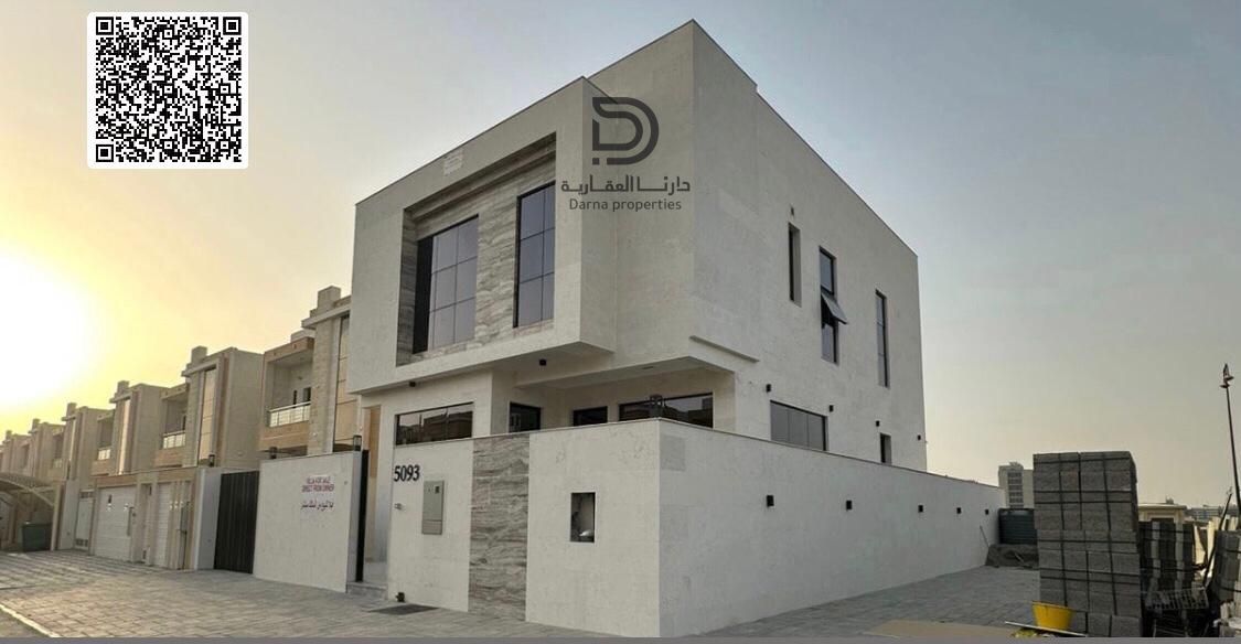 Luxury Villa for Sale in Al Yasmeen – Ajman | Fully Stone-Cladded, 5 Master Bedrooms, 2 Living Halls, Majlis, Maid’s Room, and 2-Car Garage Near Al Ha
