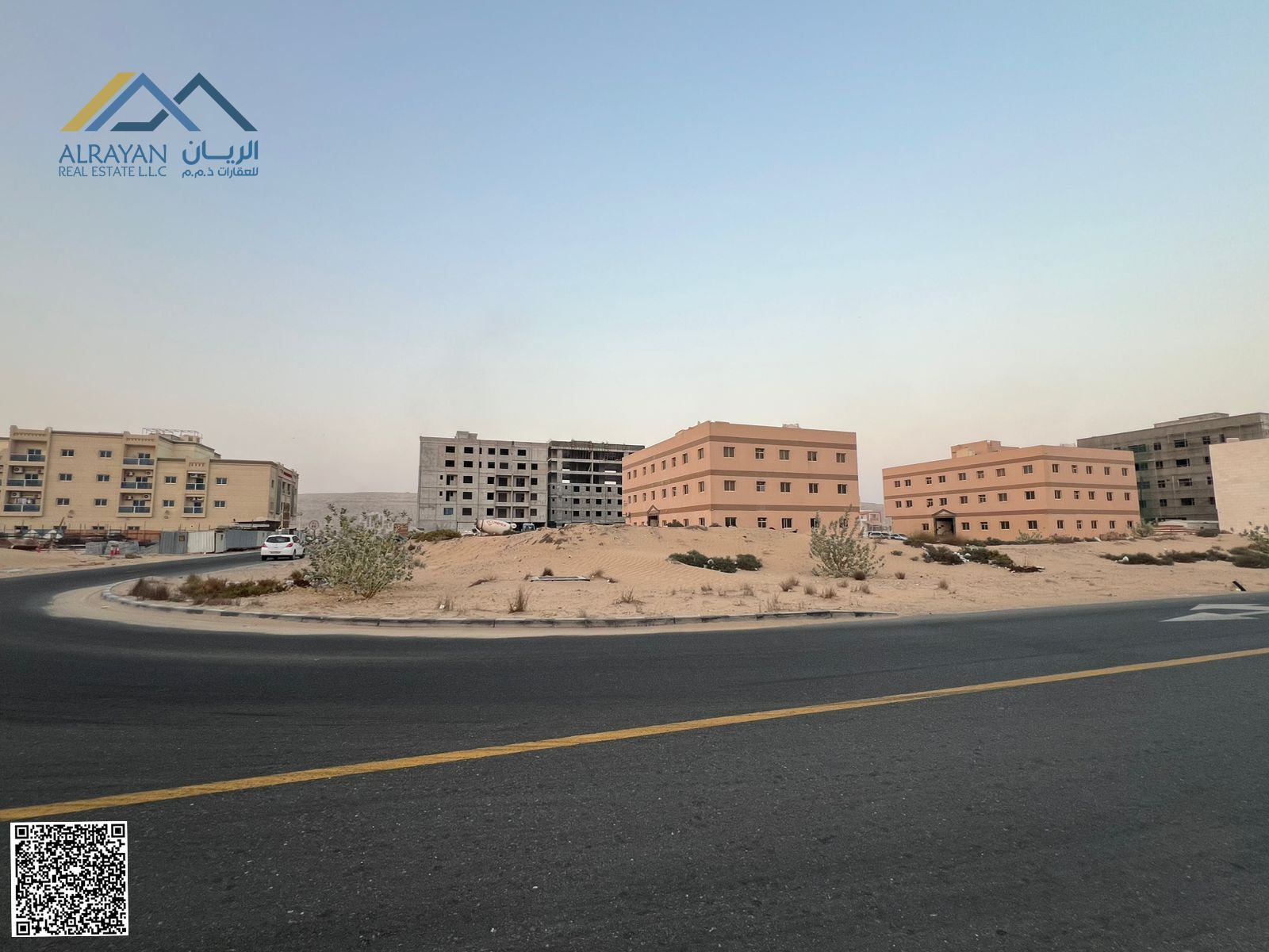 For sale: Residential and commercial land, corner plot, ground floor + 8 floors, in Al Jurf 3, Ajman.