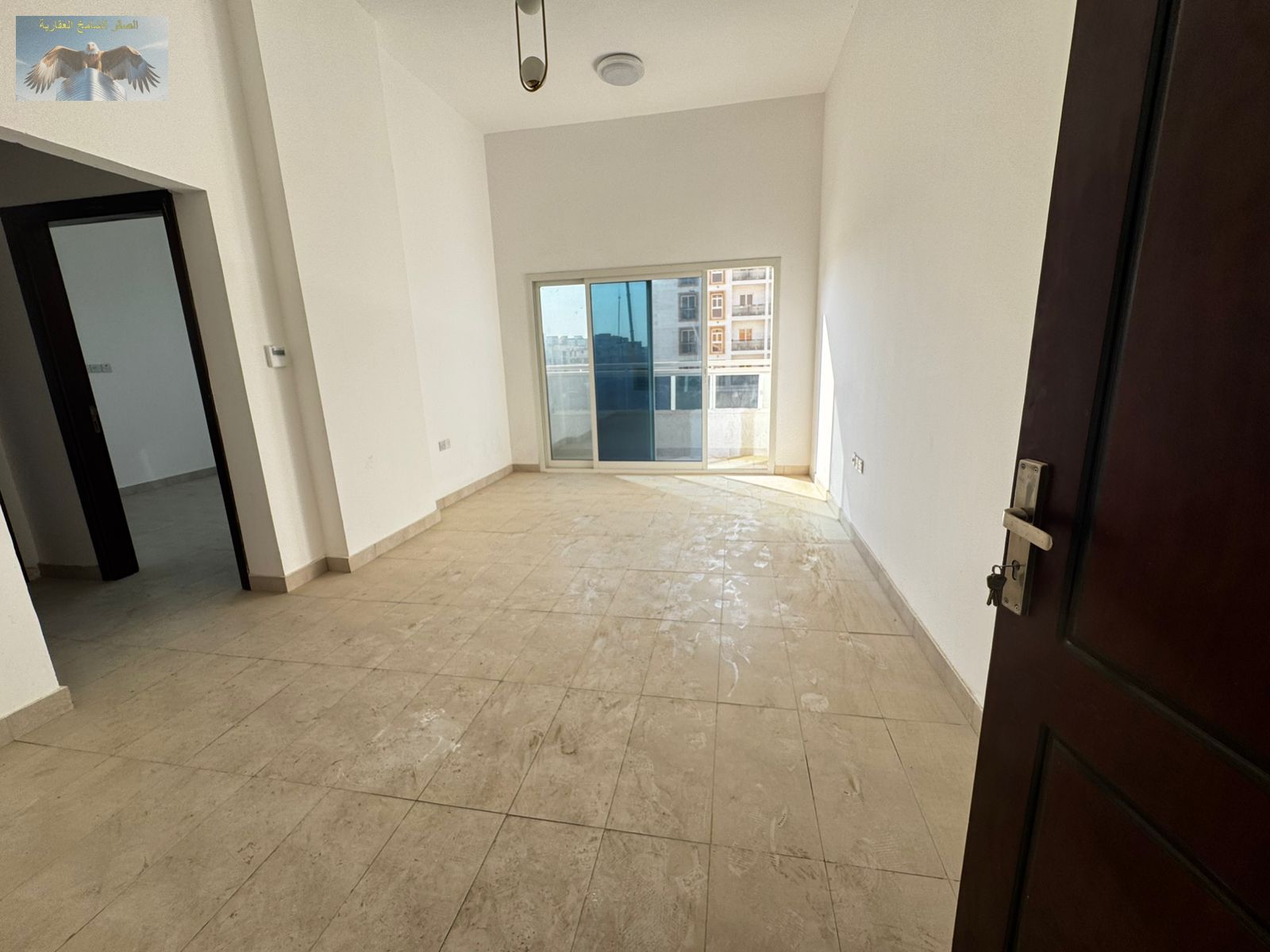 For annual rent – 1BHK apartment, first tenant, spacious layout, located directly on the Dubai exit, close to all services, with high-quality finishes