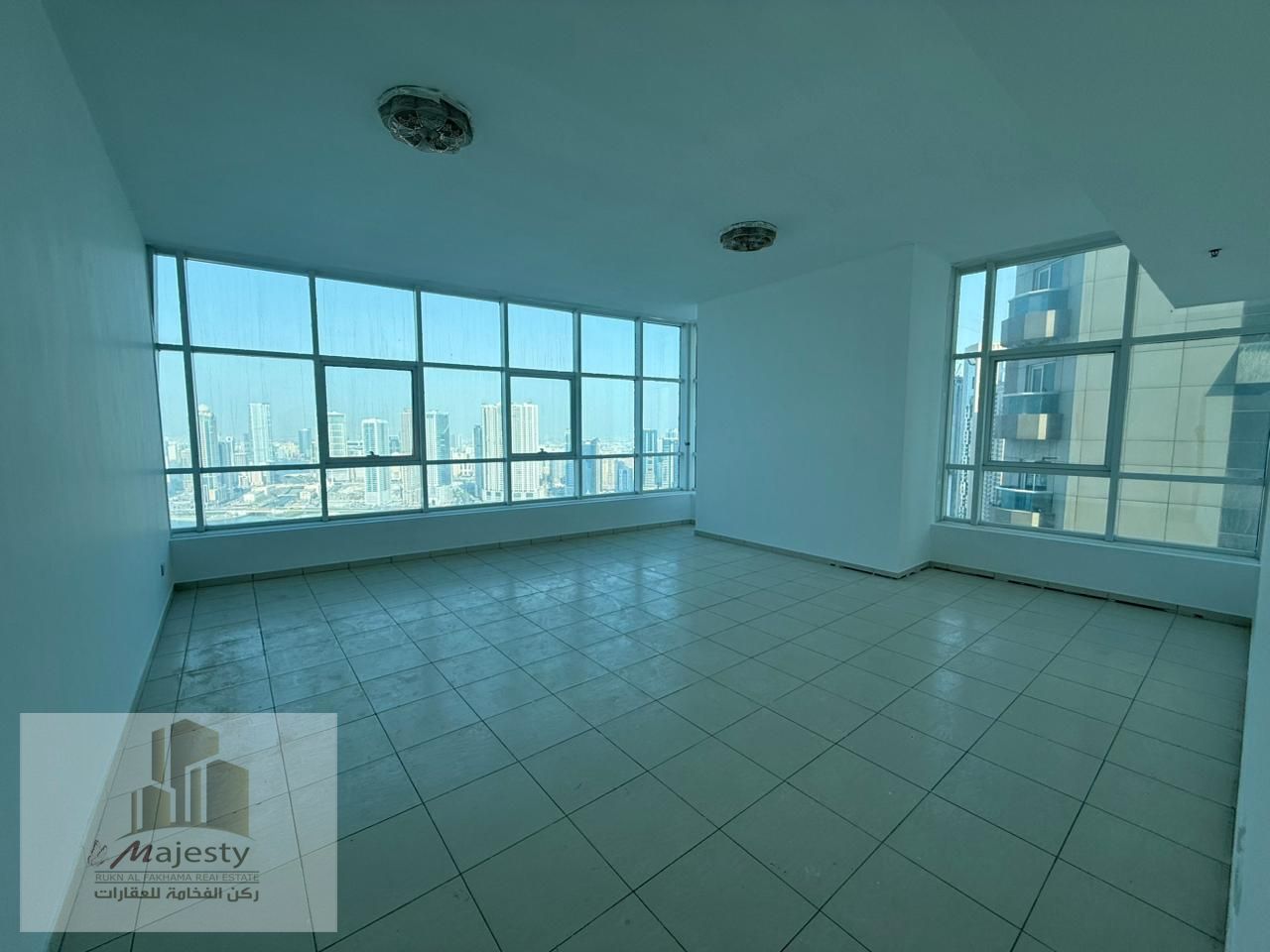 Apartment for sale in Al Khan. The apartment has a front view of Al Mamzar Lake.