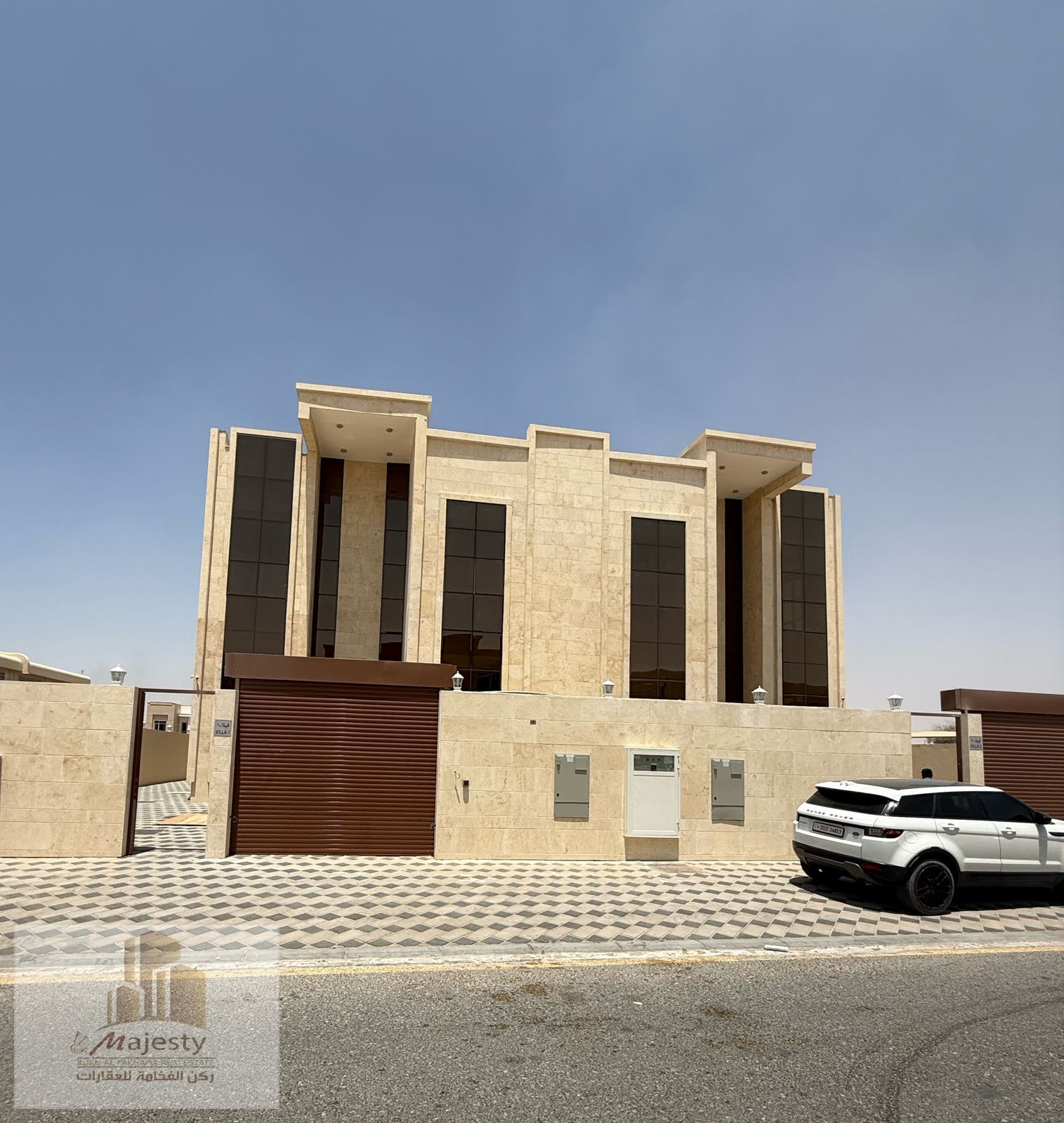 For sale: Two adjoining villas in Sharjah, Al Tay area, East, with an area of 11,300 sq. ft. Ownership available for all Arab nationalities.