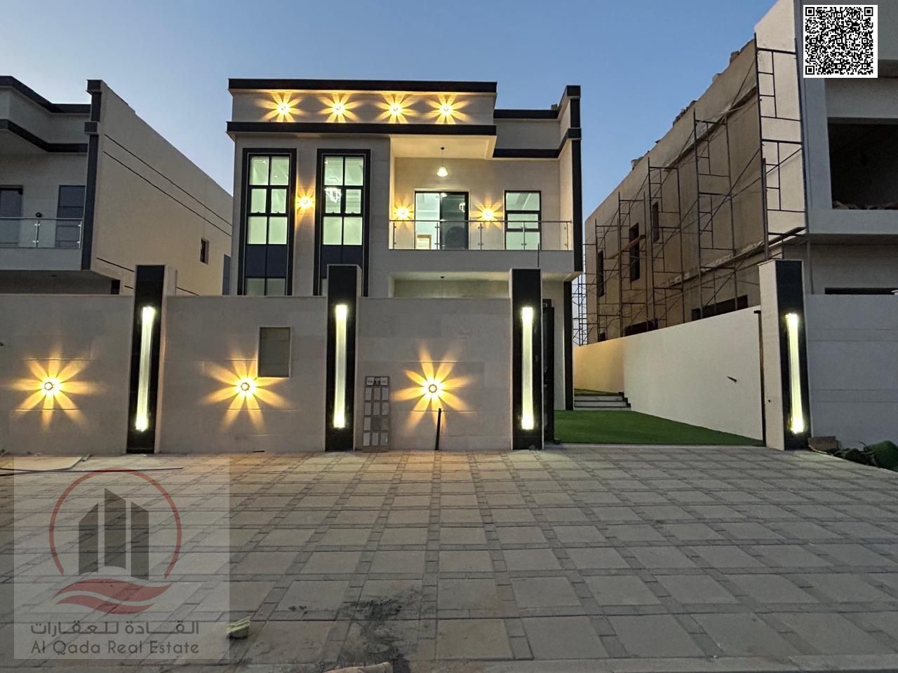 Villa for sale in Al Helio 2, Ajman, elegant design, prime location, including registration fees