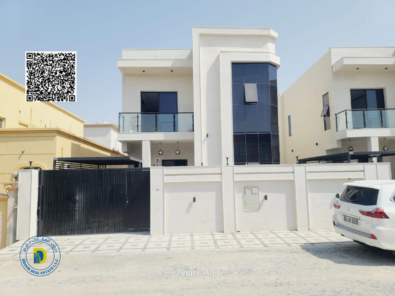 For sale, a 5-room villa in Al Mowaihat 3 area, super deluxe finishing, freehold for all nationalities and bank financing without a down payment