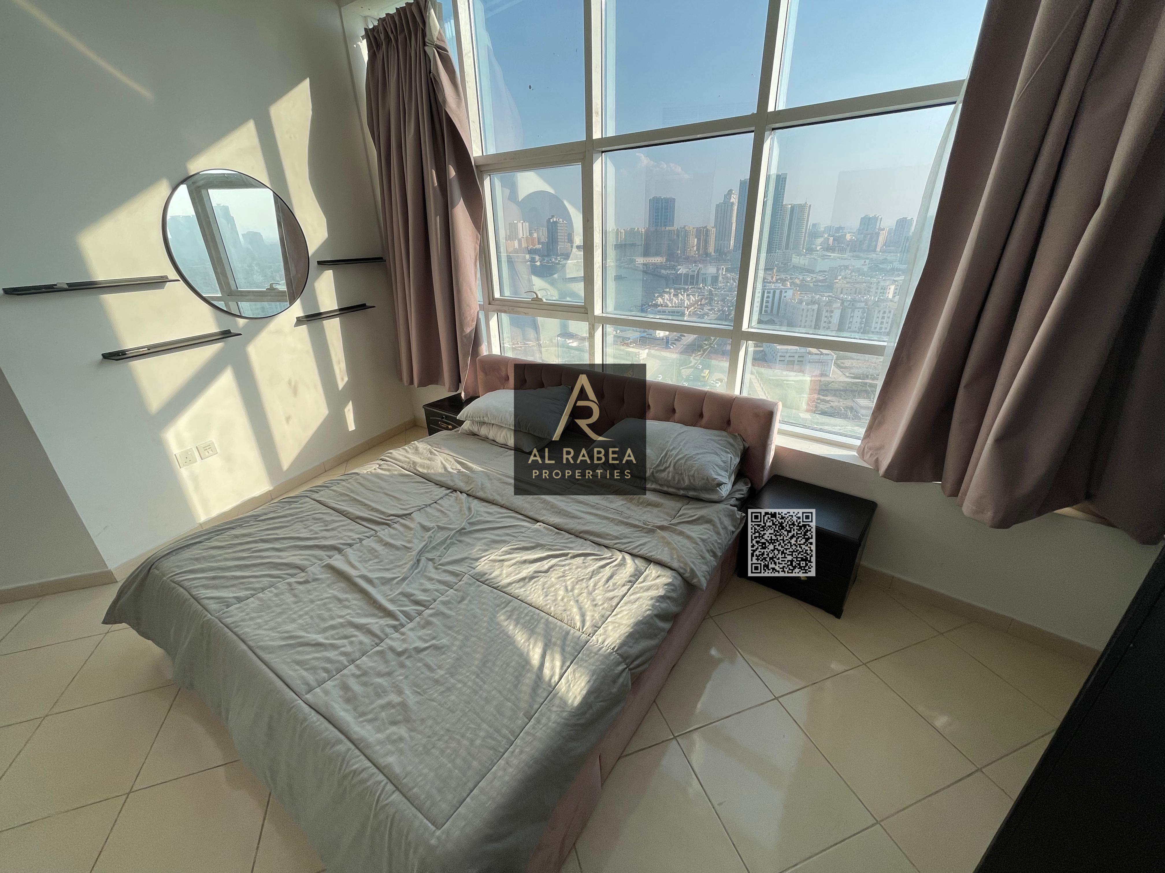 With a panoramic view of the creek in the Orient Towers