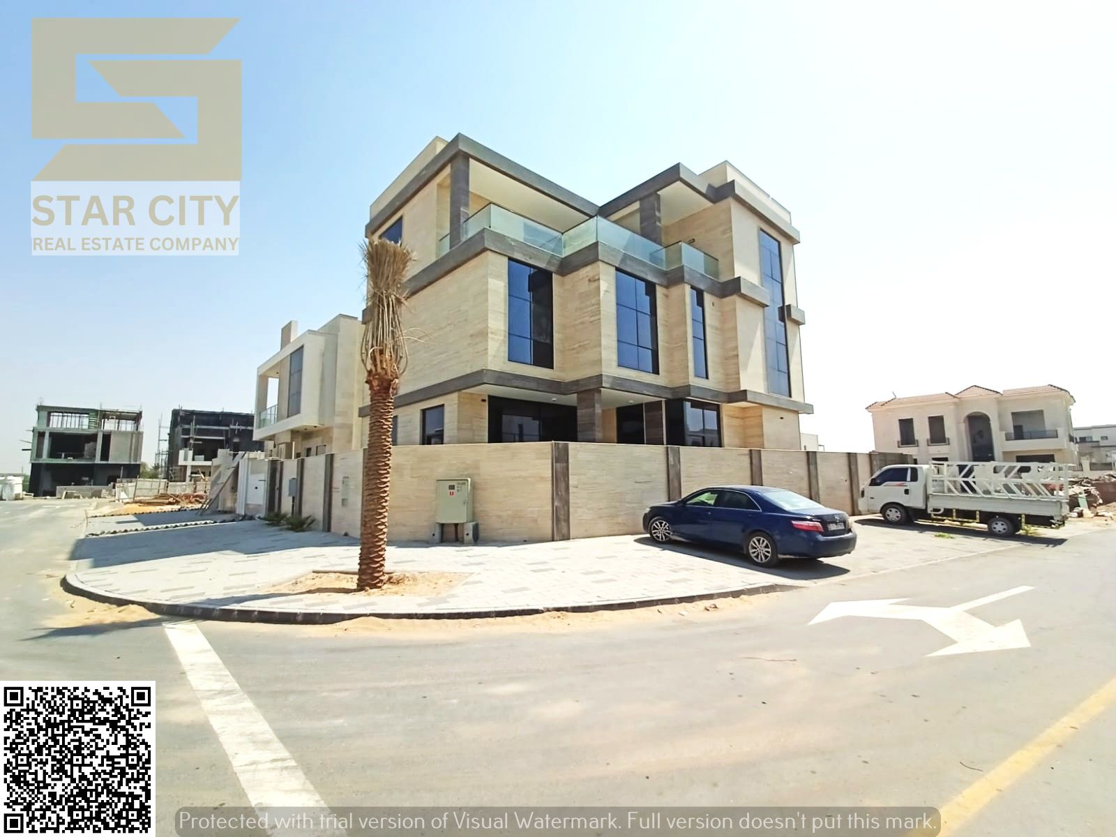 Luxury Corner Villa Ready to Move in Al Yasmeen – Ajman | 5 Master Bedrooms + 3 Living Halls + Pool + Roof Terrace | Freehold for All Nationalities