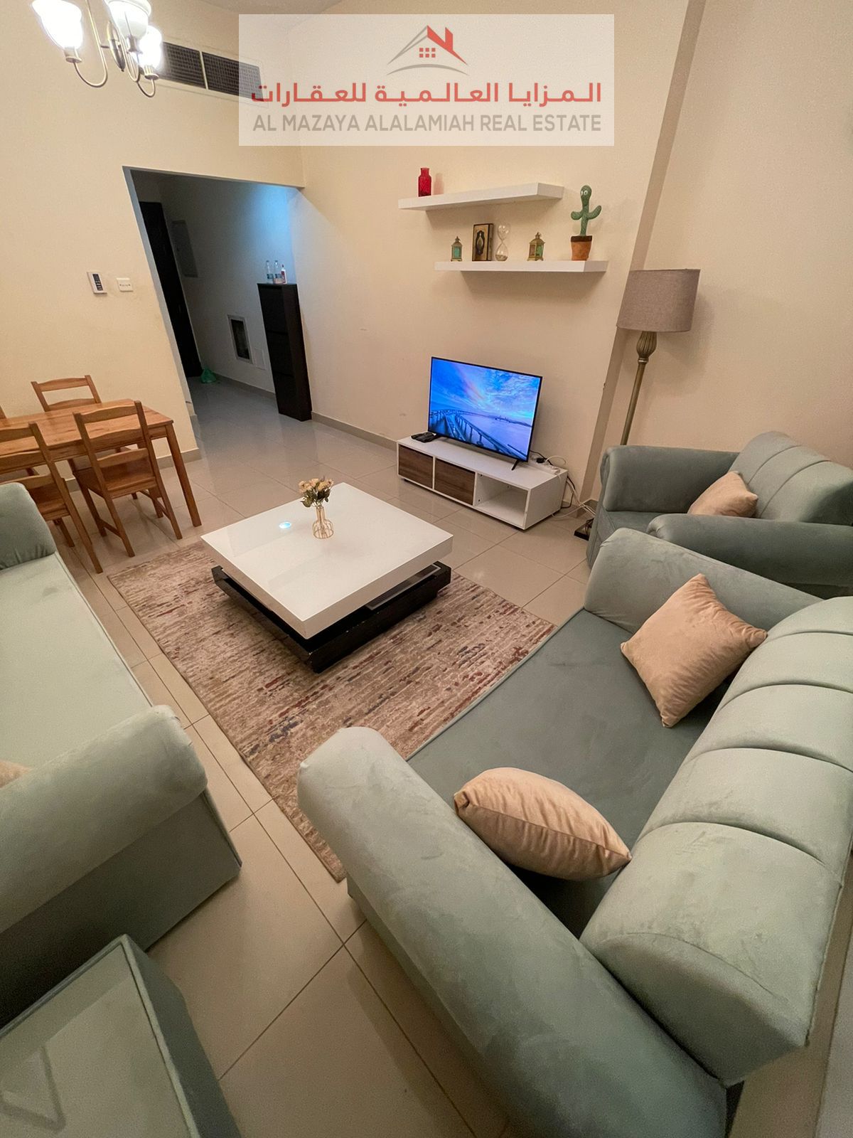 for rent monthly A fully furnished One-bedroom Two-bathroom apartment in Al Taawun Manazel 3 Tower