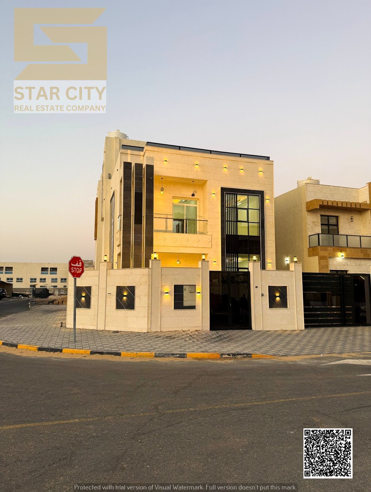 Luxury corner villa for sale in Al Zahia area, Ajman - freehold for all nationalities, two floors and a roof