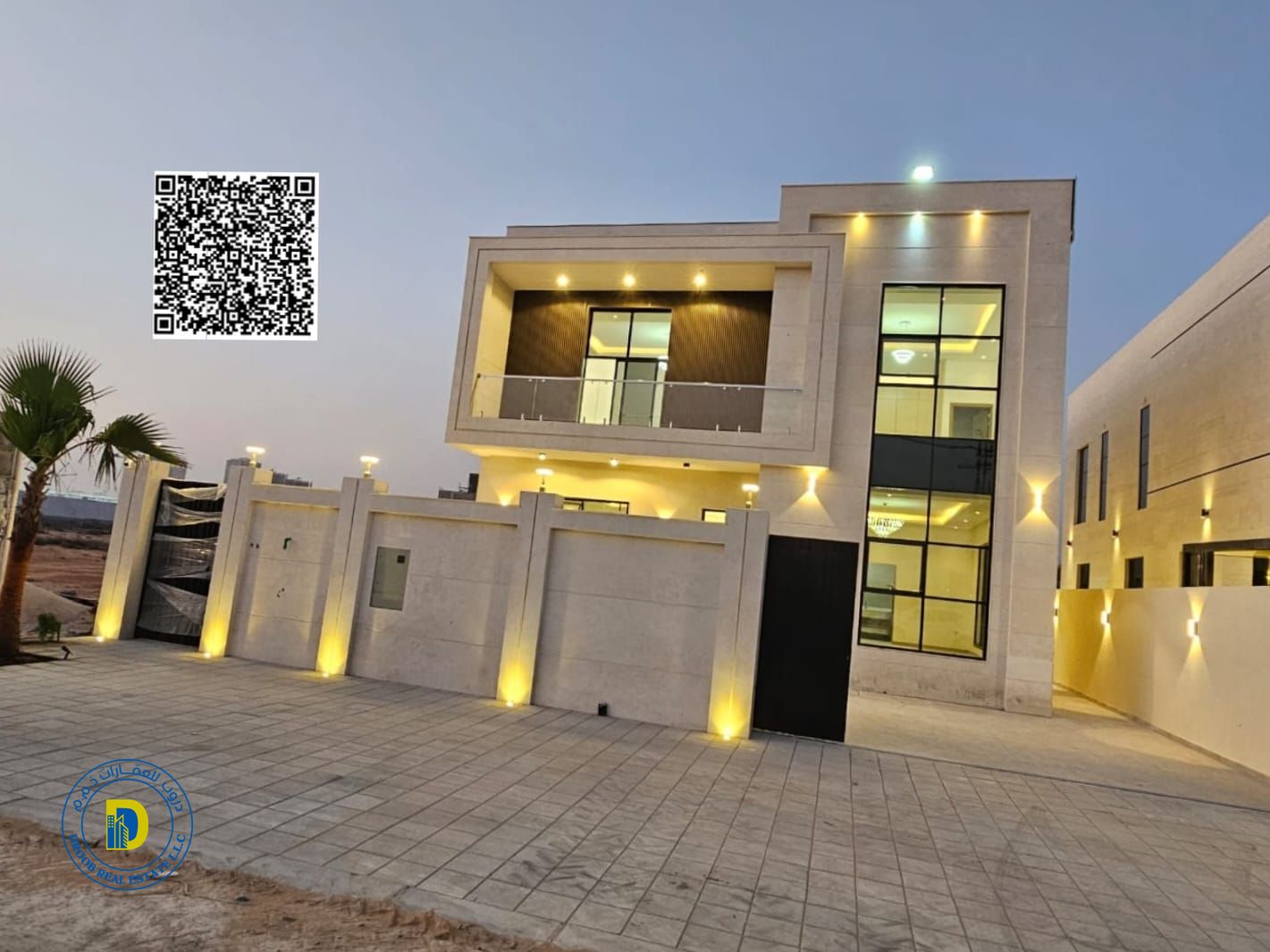 Enjoy the luxury and spaciousness of a luxurious 5-bedroom villa in Al-Amera, super deluxe finishing, freehold and bank financing