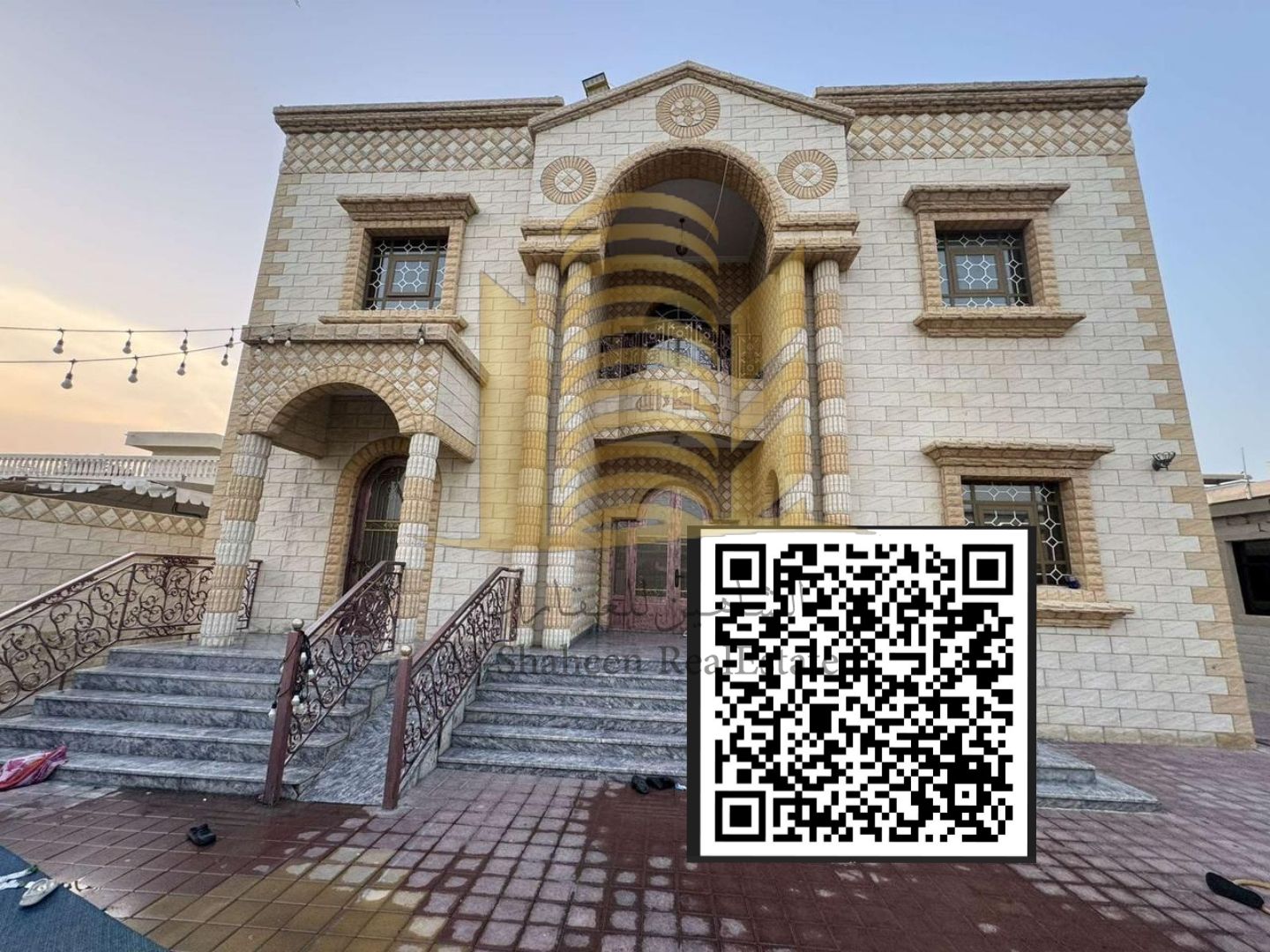 Villa for sale in Ajman, Al Rawda 3, 9,000 sq ft. The villa consists of 9 bedrooms, two living rooms, and a hall. It also includes two annexes, a kitchen, and a spacious master bedroom. It has spacious living areas, a master bedroom, and double-glazed win