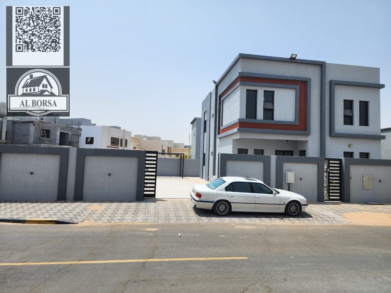 Villa for sale in Al Zahia Corner with electricity and water - area 5,400 sq ft, two floors, 5 master bedrooms with built-in wardrobes, maid's room, l