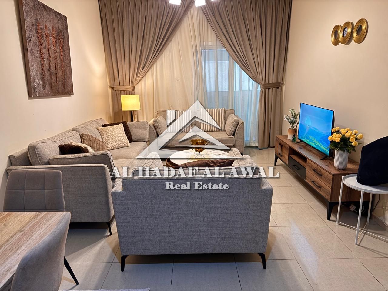 For monthly rent in Al Taawun area, a room and a hall with free internet