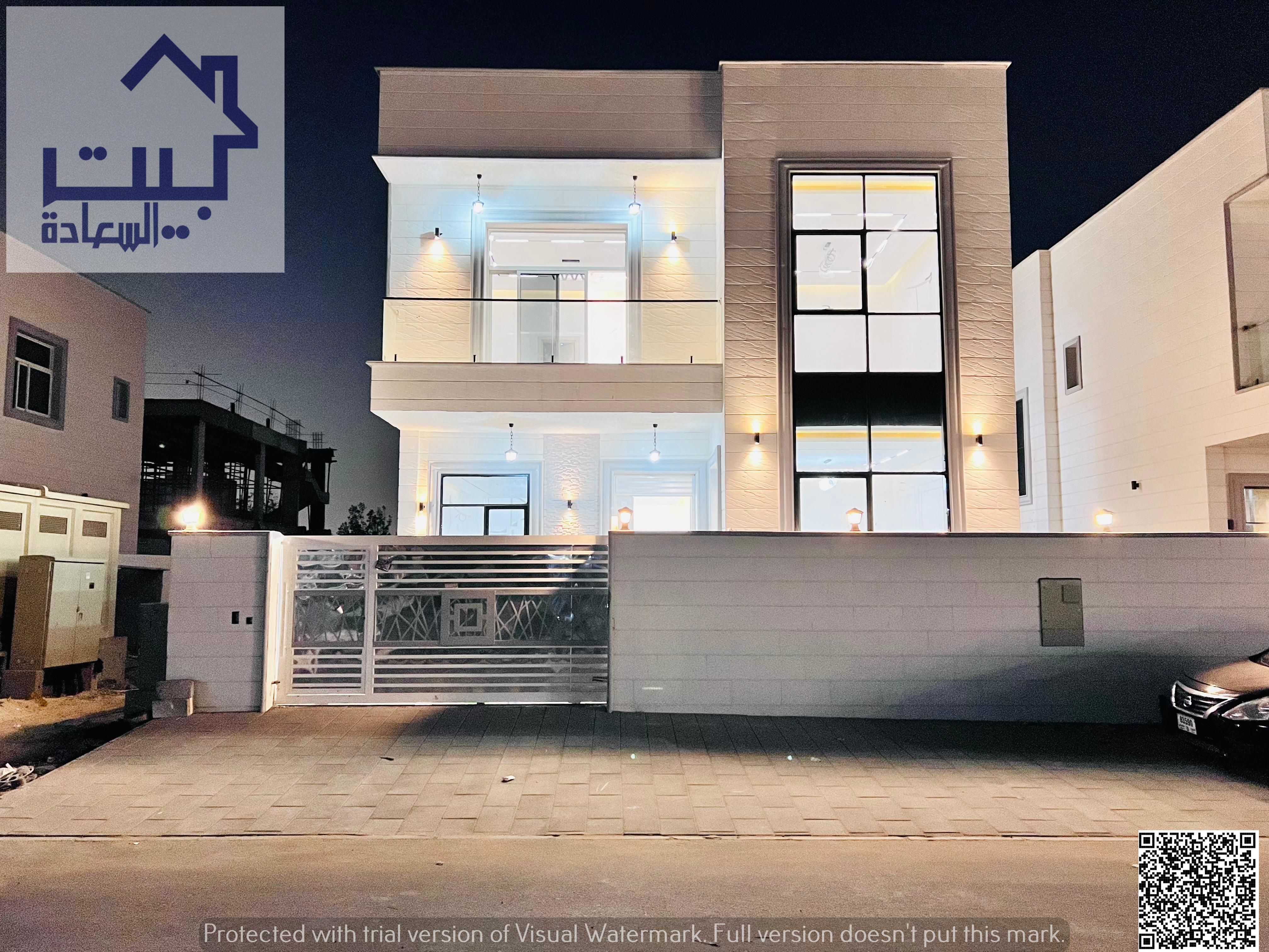 Villa for sale in Al Zahya area, 5 bedrooms, 7 bathrooms, full split air conditioning for the villa