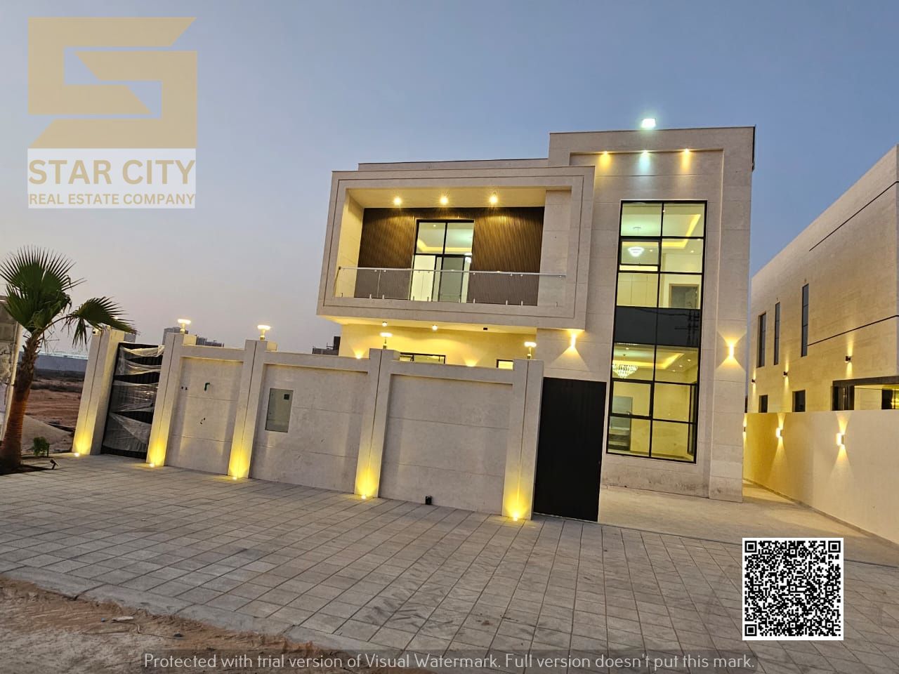 For sale in the Emirate of Ajman, Al Amerah area, modern villa with short finishes at a snapshot price
