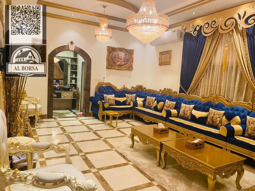 Luxury villa for sale in Al Muwaihat 1 - Ajman Specifications: Land area: 5,000 square feet 5 master bedrooms Extremely luxurious finishing