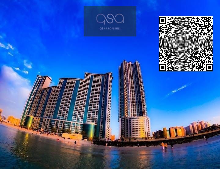 Spacious 2 Bedroom Apartment Available for Rent in Corniche Tower Ajman with AC and Parking. Free Pool and Gym!