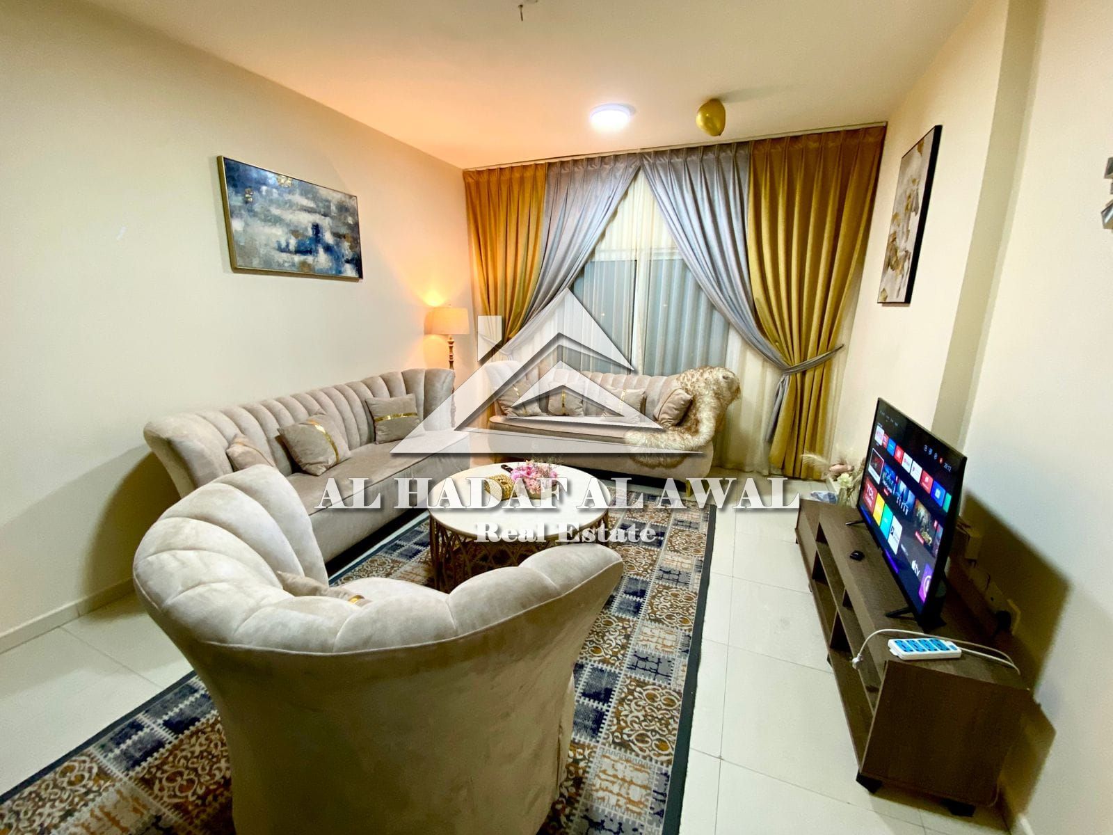 For monthly rent - Luxury apartment, first-floor occupant one bedroom and a hall in al majaz 3