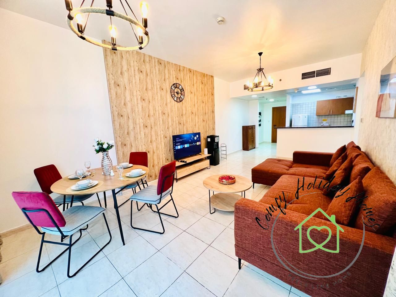Spacious One Bedroom with Balcony Furnished -Free DEWA & Internet