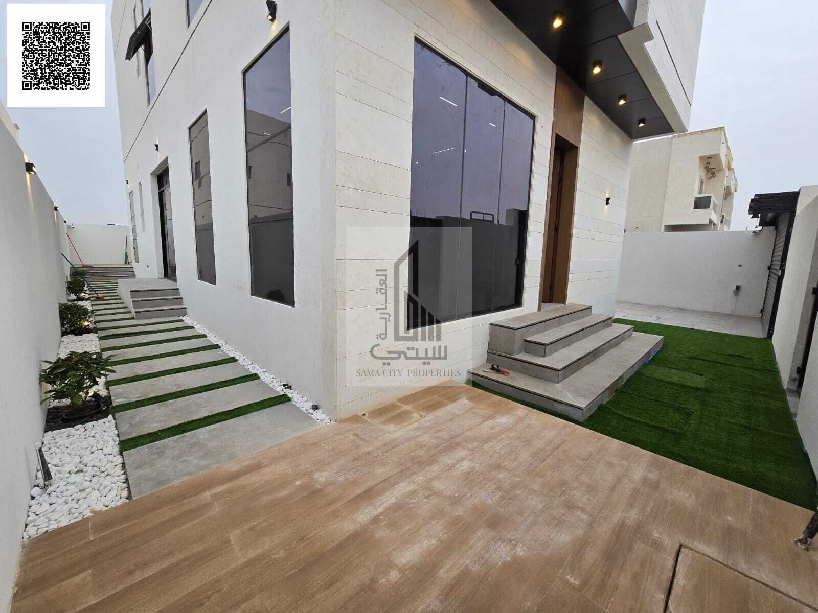 Villa for sale in Al Bahia Features: • 6 master bedrooms • Majlis with bathroom • Living room with bathroom • Main kitchen • Maid's room • Large set