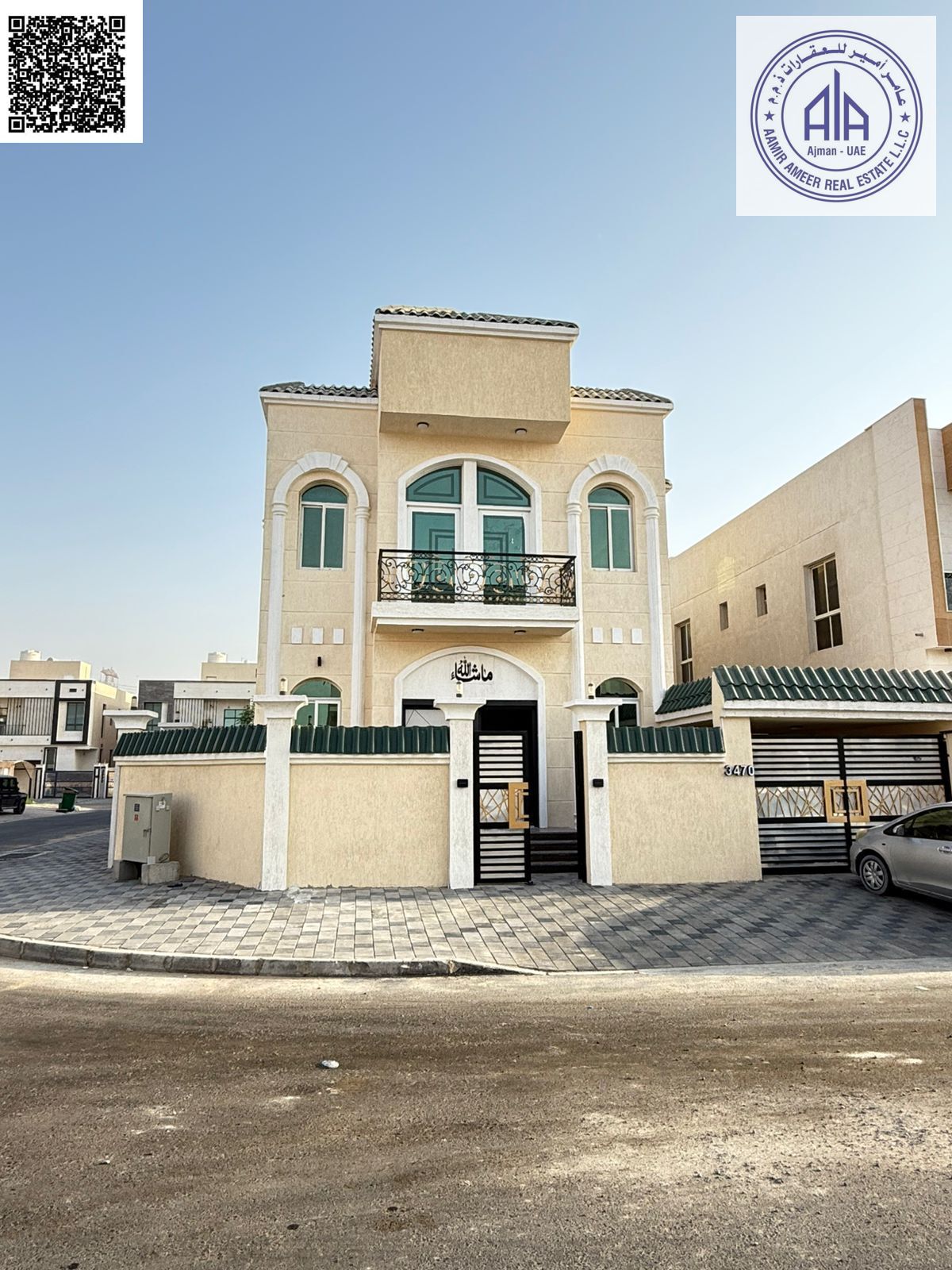 BEAUTIFULL CORNER VILLA FOR RENT IN AJMAN AL YASMEEN *